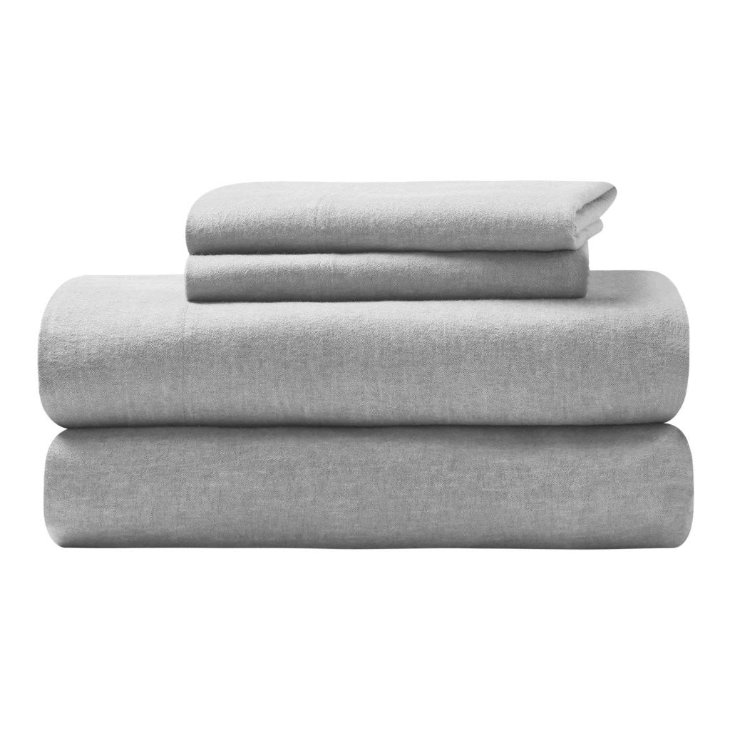 100% Cotton Flannel Sheet Set Warm Two-Toned Melange Deep Pocket - Image 50