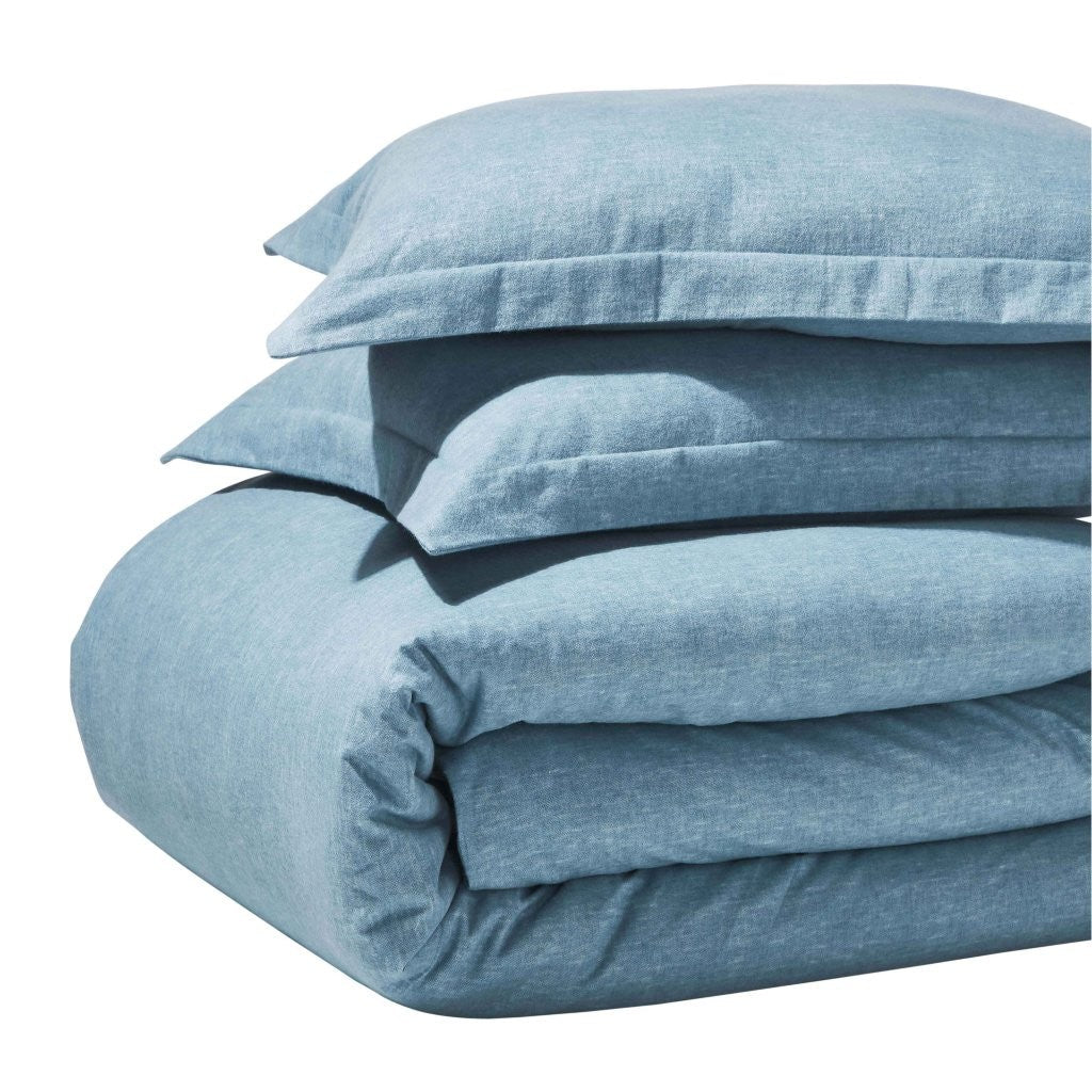 Melange Flannel Cotton Fuzzy Warm Two-Toned Duvet Cover Set - Image 12