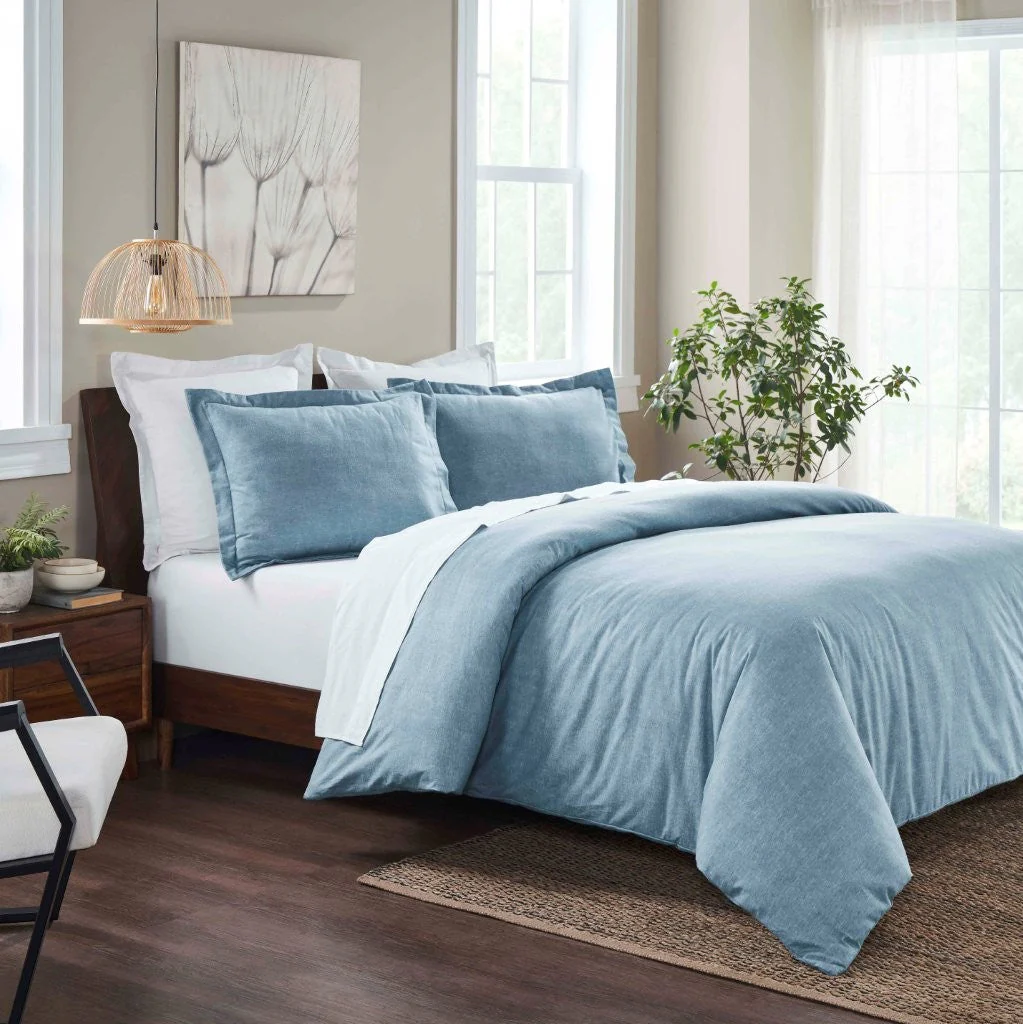 Melange Flannel Cotton Fuzzy Warm Two-Toned Duvet Cover Set - Image 13
