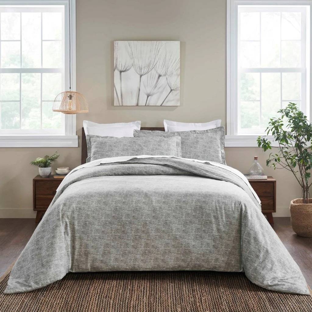 Melange Flannel Cotton Fuzzy Warm Two-Toned Duvet Cover Set - Image 21