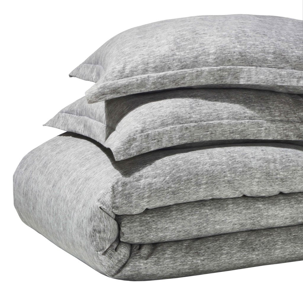 Melange Flannel Cotton Fuzzy Warm Two-Toned Duvet Cover Set - Image 22
