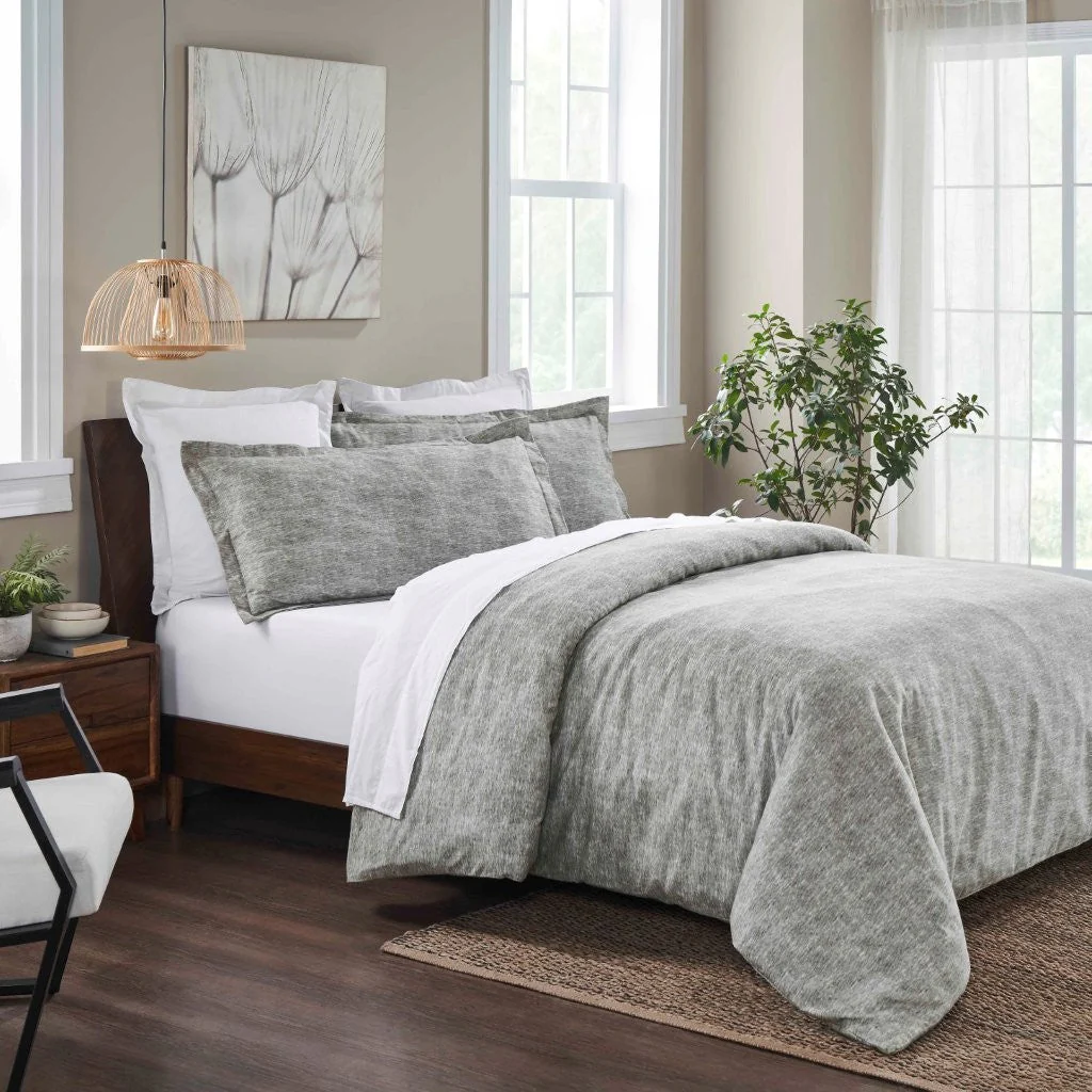 Melange Flannel Cotton Fuzzy Warm Two-Toned Duvet Cover Set - Image 23