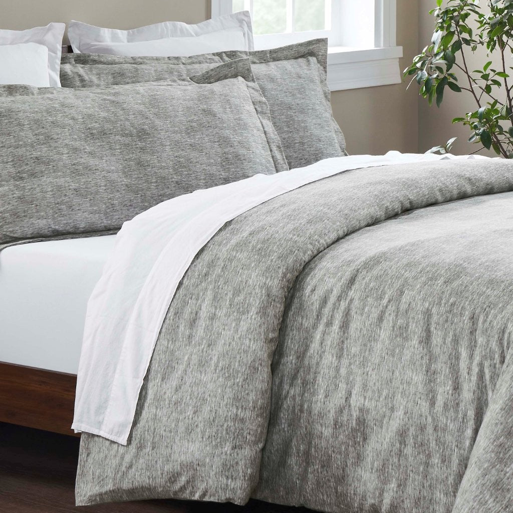 Melange Flannel Cotton Fuzzy Warm Two-Toned Duvet Cover Set - Image 24