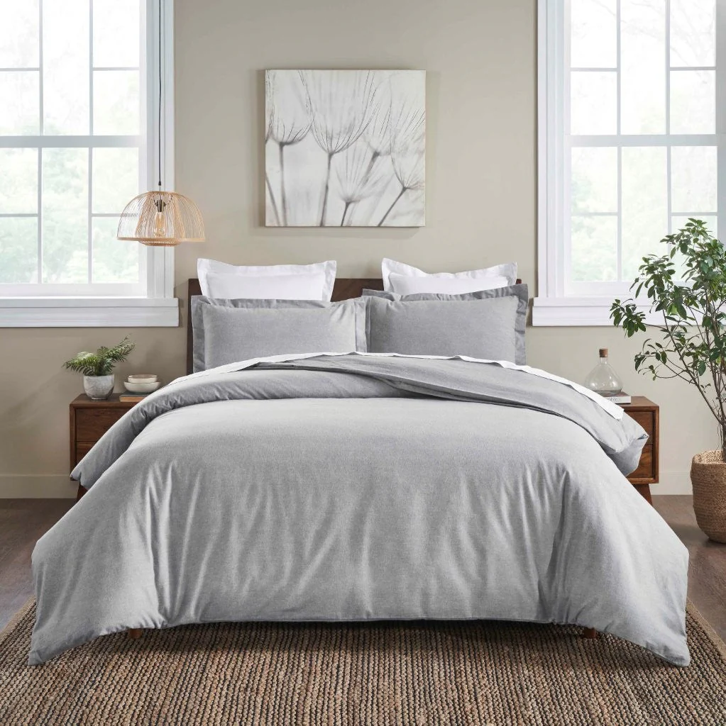 Melange Flannel Cotton Fuzzy Warm Two-Toned Duvet Cover Set - Image 31