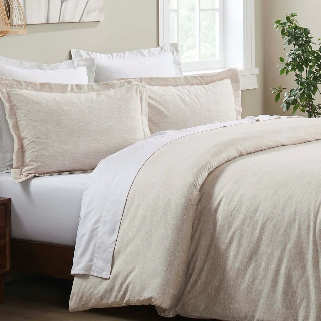 Melange Flannel Cotton Fuzzy Warm Two-Toned Duvet Cover Set - Image 4