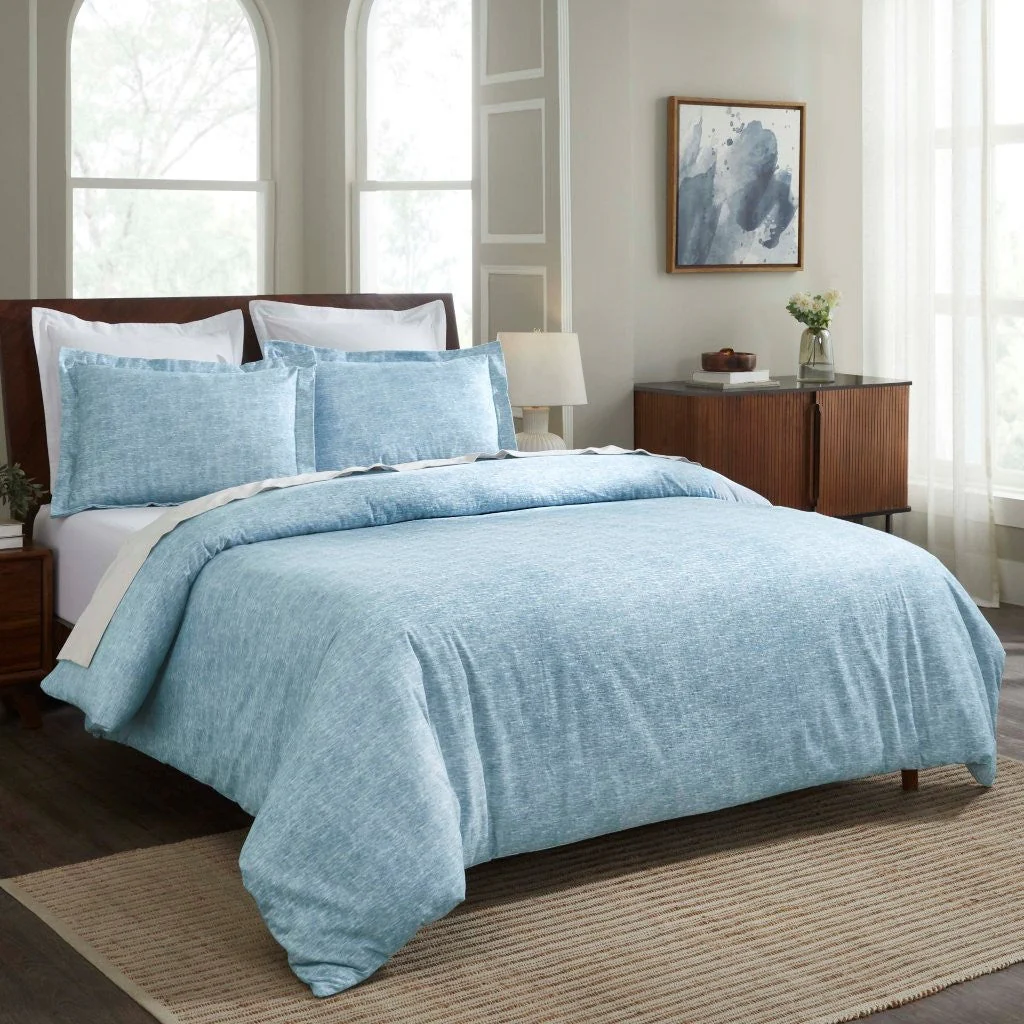 Melange Flannel Cotton Fuzzy Warm Two-Toned Duvet Cover Set - Image 43