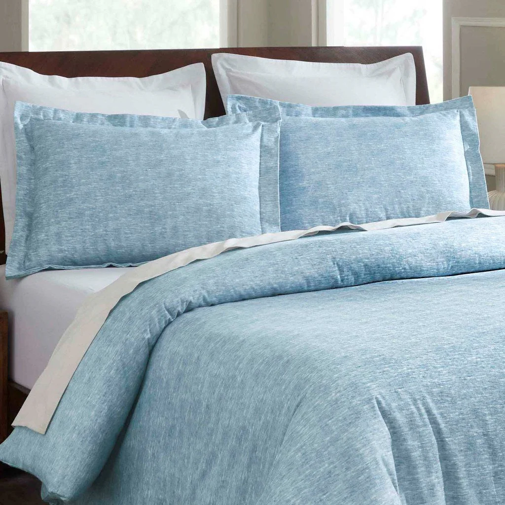 Melange Flannel Cotton Fuzzy Warm Two-Toned Duvet Cover Set - Image 44