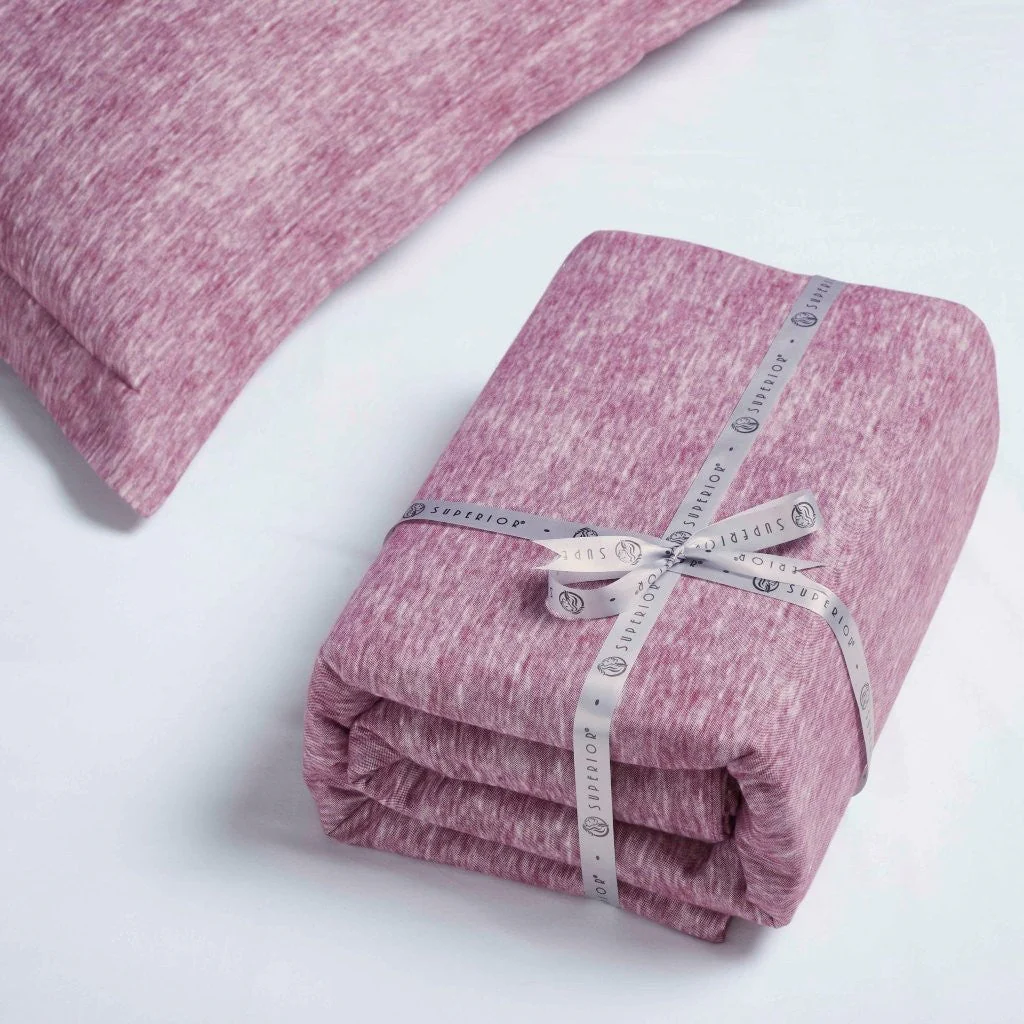 Melange Flannel Cotton Fuzzy Warm Two-Toned Duvet Cover Set - Image 57