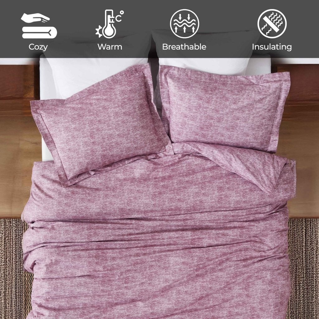 Melange Flannel Cotton Fuzzy Warm Two-Toned Duvet Cover Set - Image 60