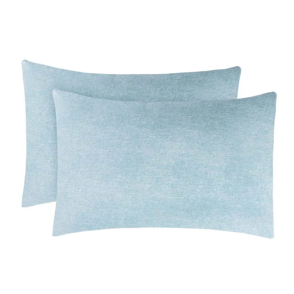 Superior Melange Flannel Cotton Two-Toned Fuzzy Pillowcases, Set of 2 - Image 10