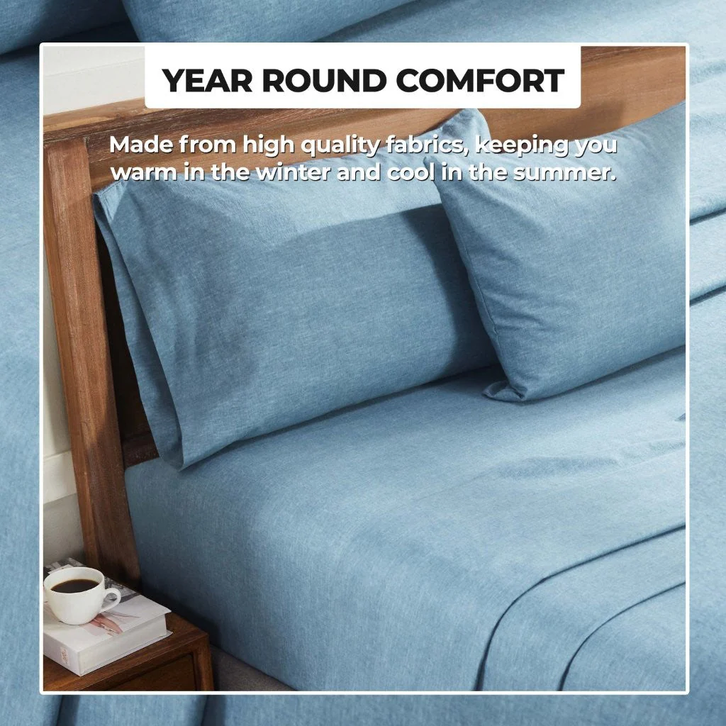 Superior Melange Flannel Cotton Two-Toned Fuzzy Pillowcases, Set of 2 - Image 11