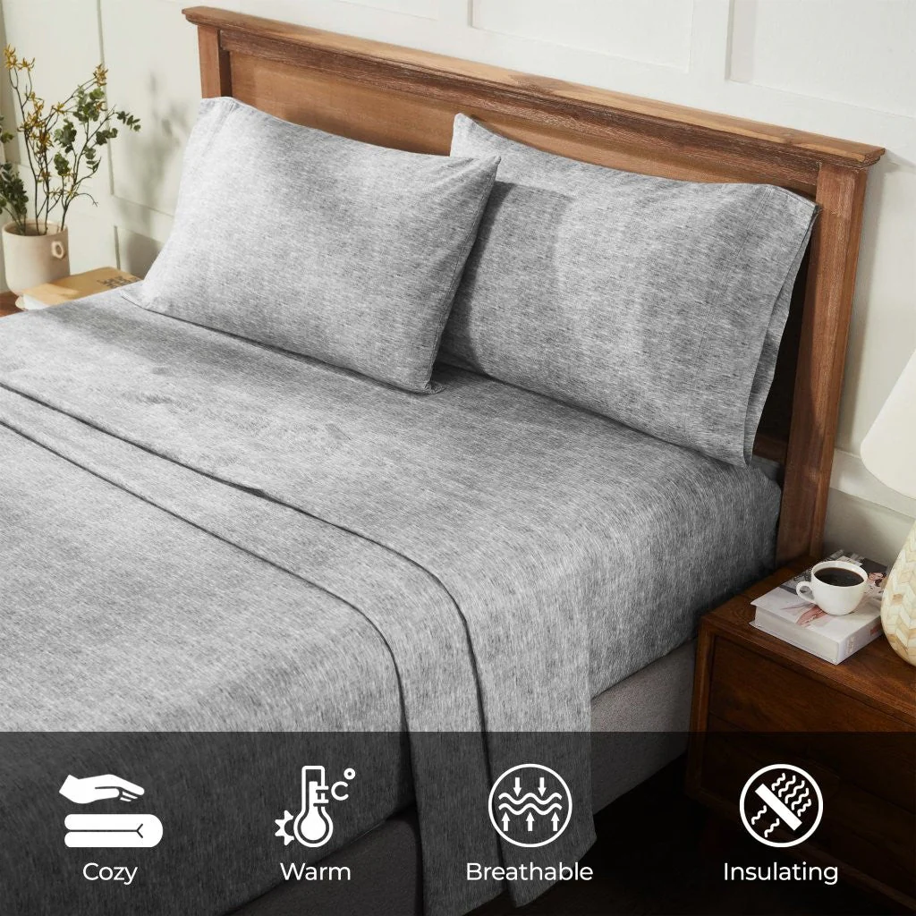 Superior Melange Flannel Cotton Two-Toned Fuzzy Pillowcases, Set of 2 - Image 21