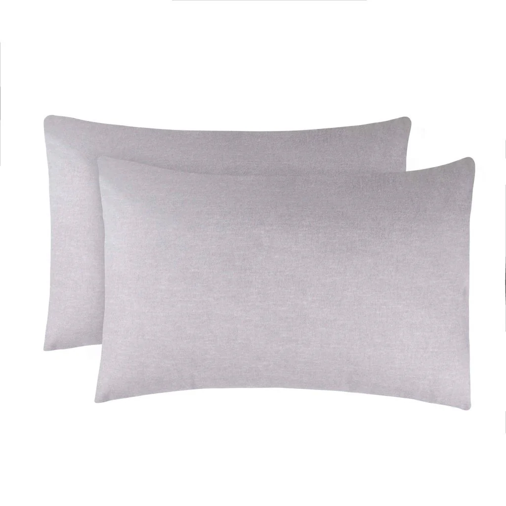 Superior Melange Flannel Cotton Two-Toned Fuzzy Pillowcases, Set of 2 - Image 34