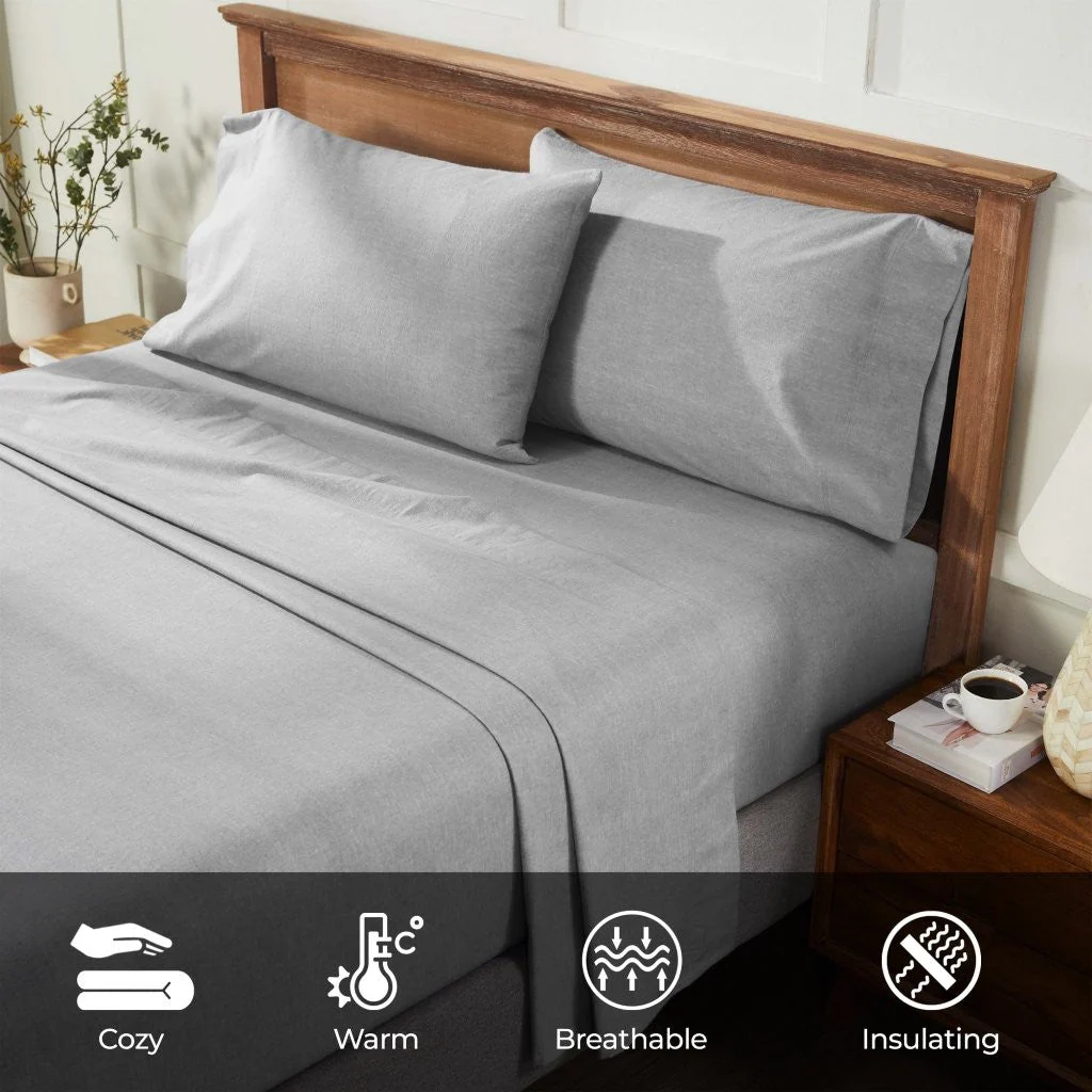 Superior Melange Flannel Cotton Two-Toned Fuzzy Pillowcases, Set of 2 - Image 37