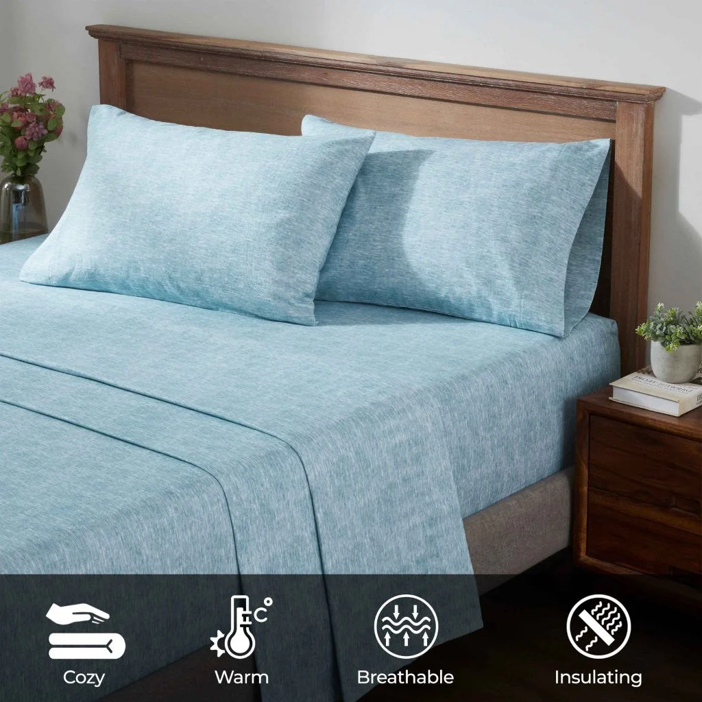 Superior Melange Flannel Cotton Two-Toned Fuzzy Pillowcases, Set of 2 - Image 45