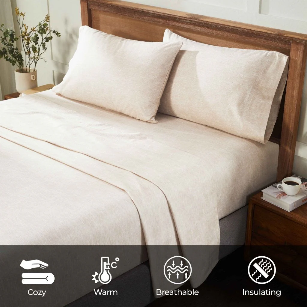 Superior Melange Flannel Cotton Two-Toned Fuzzy Pillowcases, Set of 2 - Image 5
