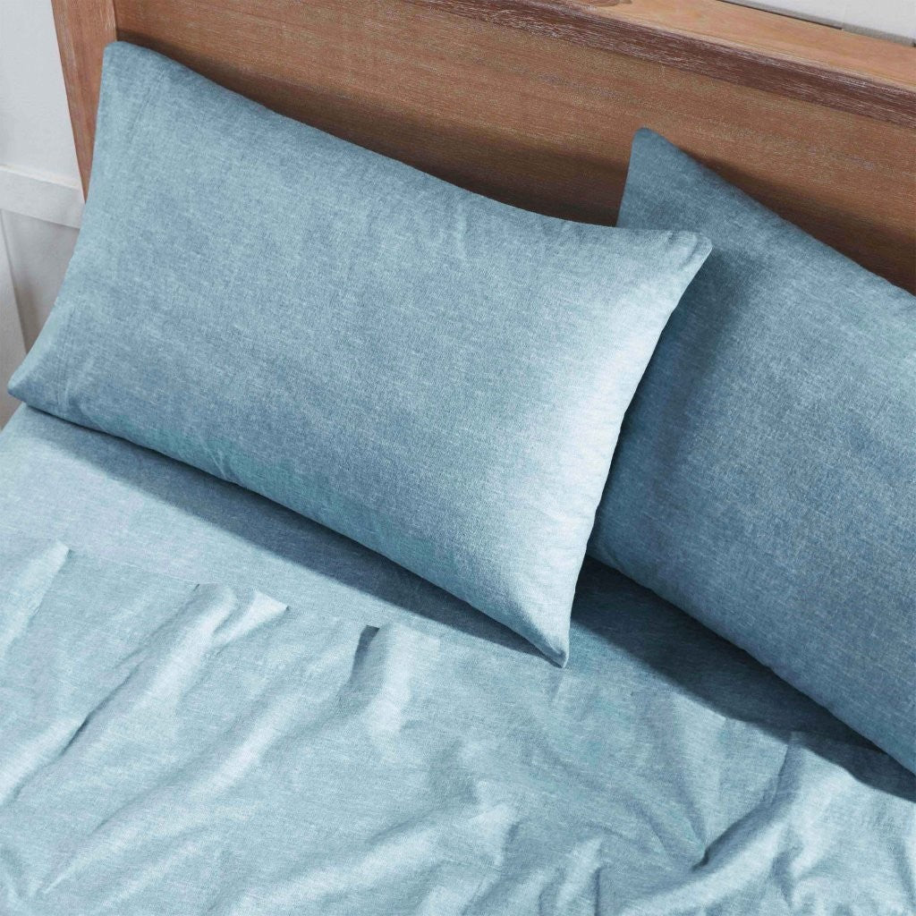 Superior Melange Flannel Cotton Two-Toned Fuzzy Pillowcases, Set of 2 - Image 9