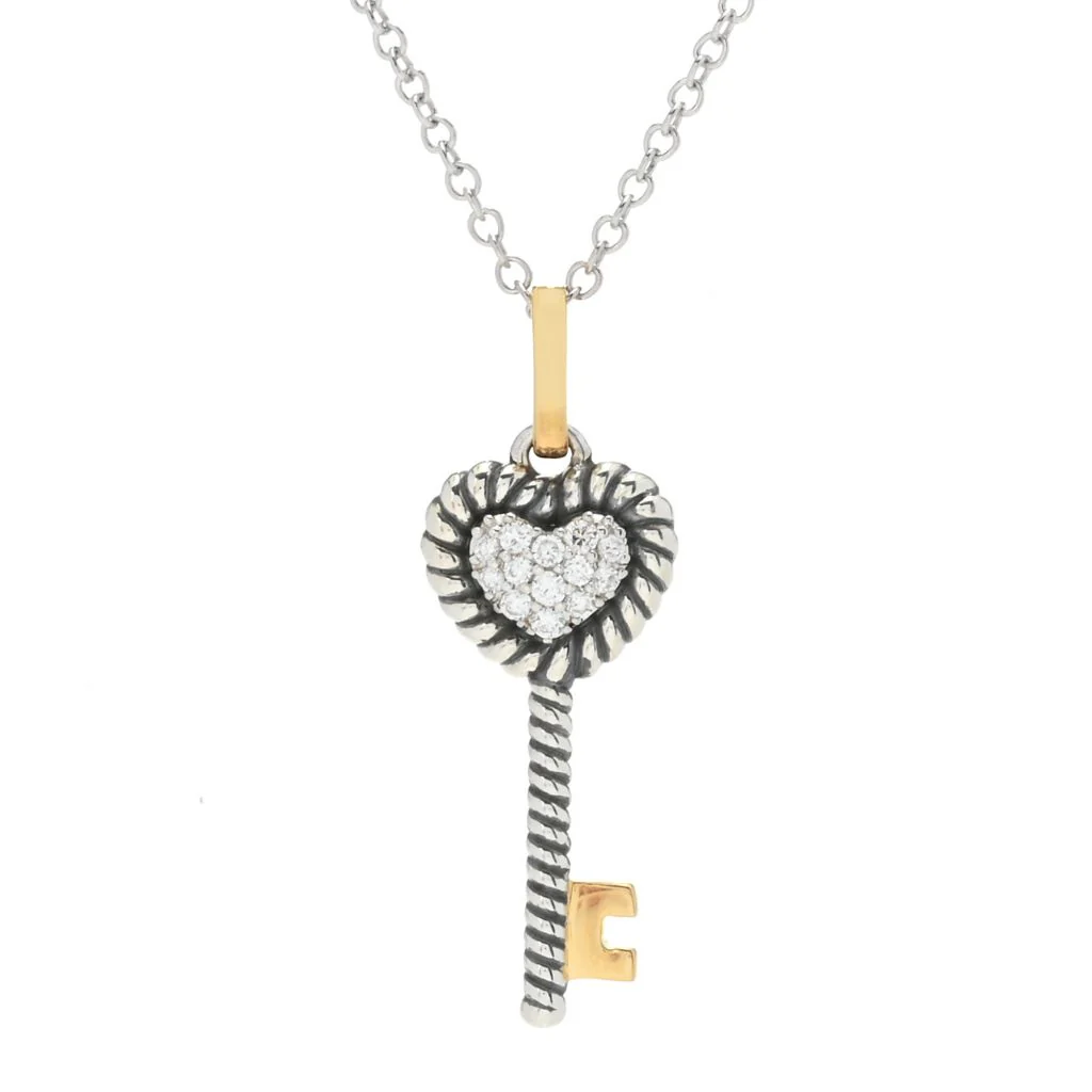 Melodia Diamonds 18K Vermeil 0.20ctw Lab Grown Diamond Key Pendant w/ Chain - Image 3