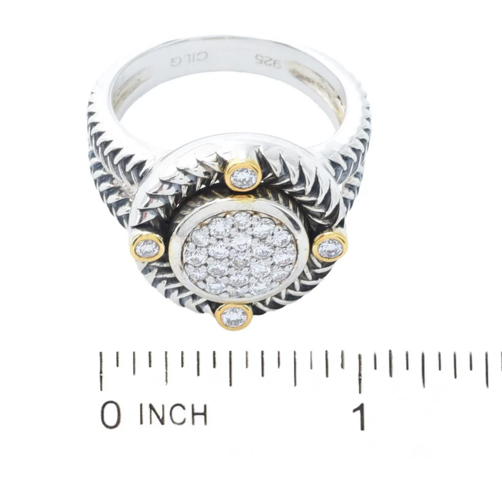Melodia Diamonds 18K Vermeil 0.48ctw Round Lab Grown Diamond Cluster Ring - Image 2