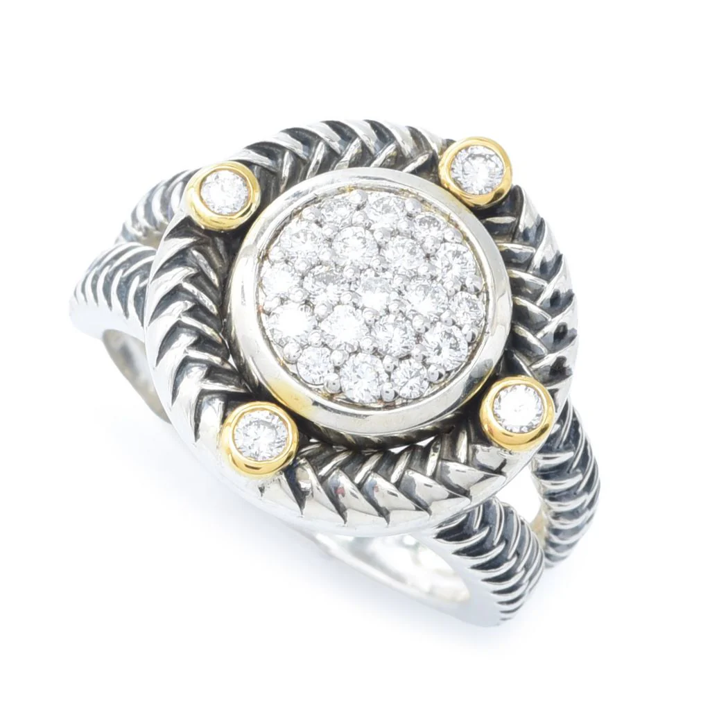 Melodia Diamonds 18K Vermeil 0.48ctw Round Lab Grown Diamond Cluster Ring - Image 4