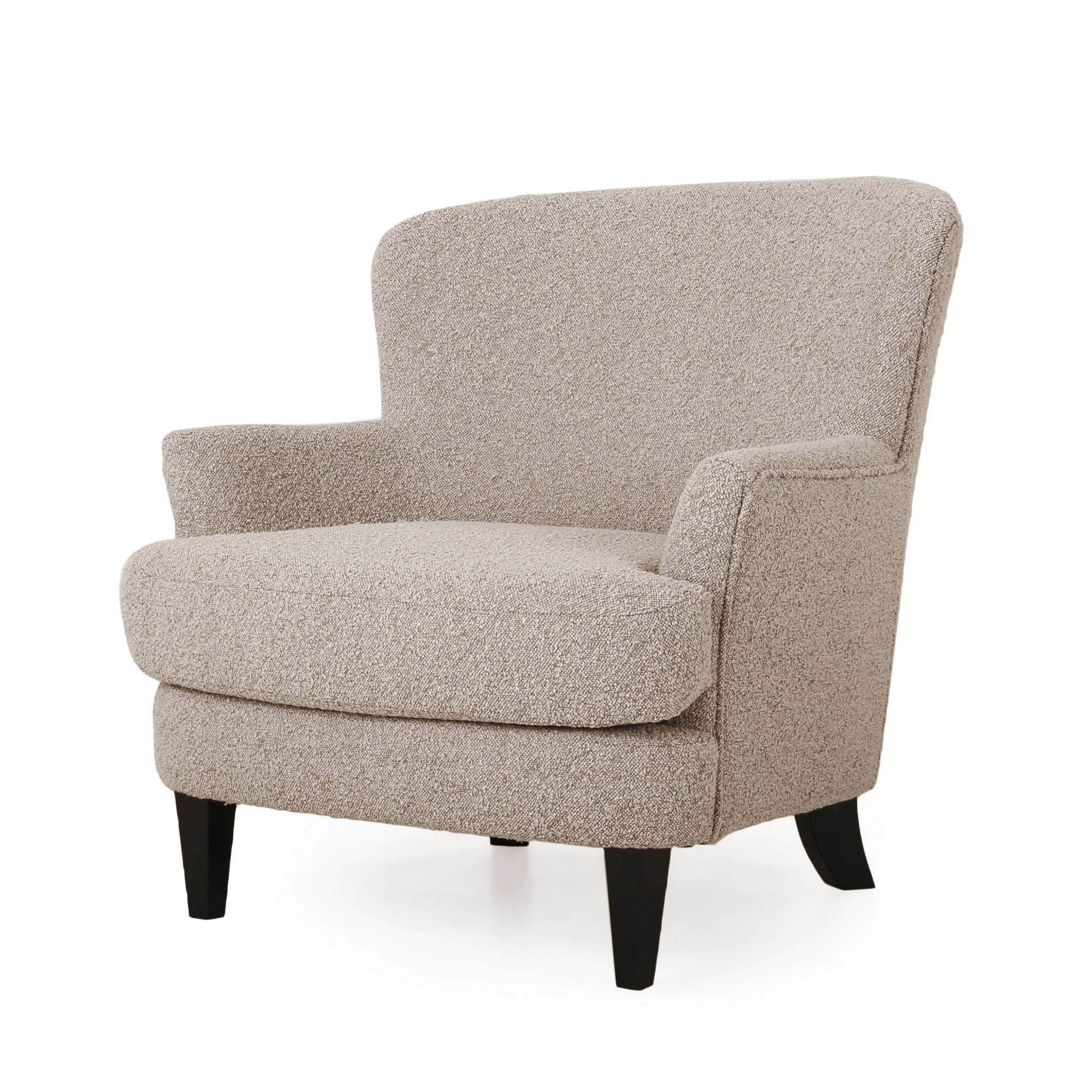 Melodique Boucle Fabric Upholstered Club Chair With Tapered Legs - Image 2