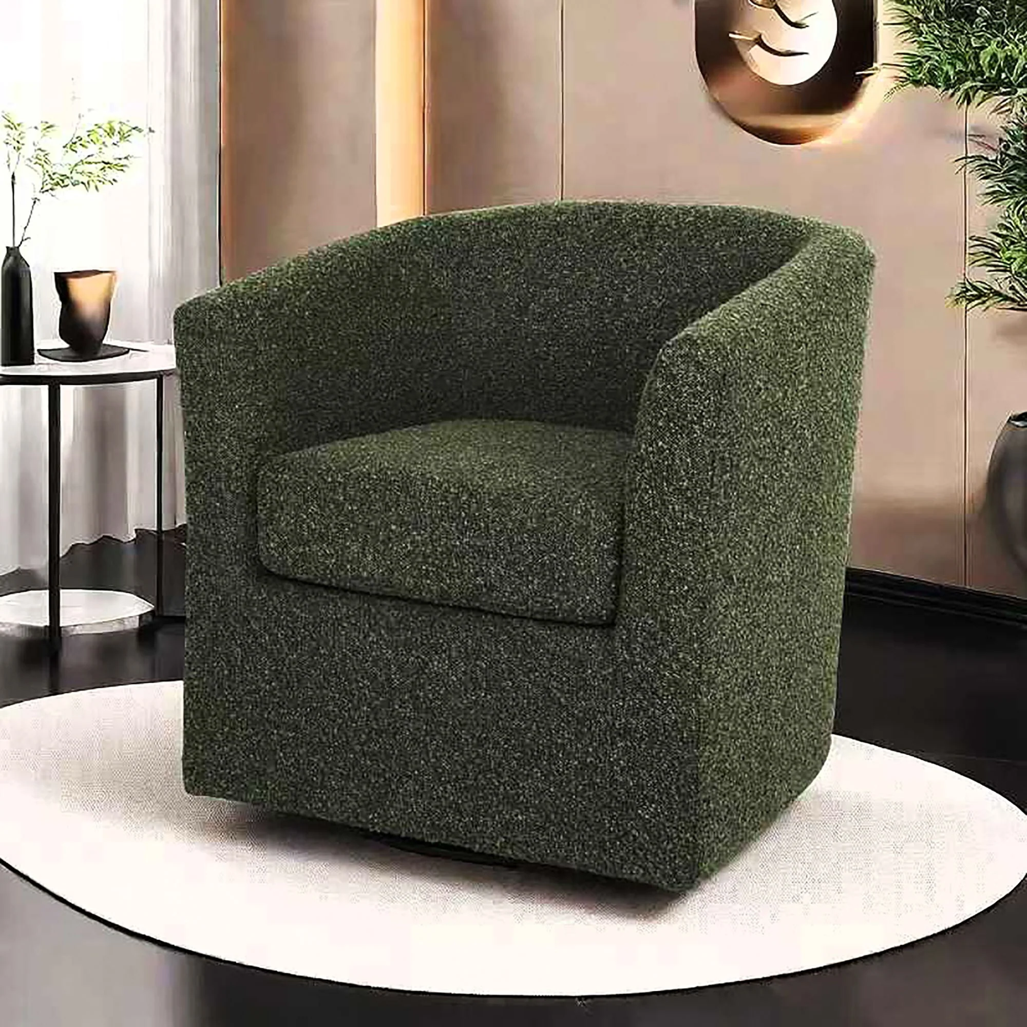 Melodize Swivel Club Chair With Barrel Shape Design - Image 10