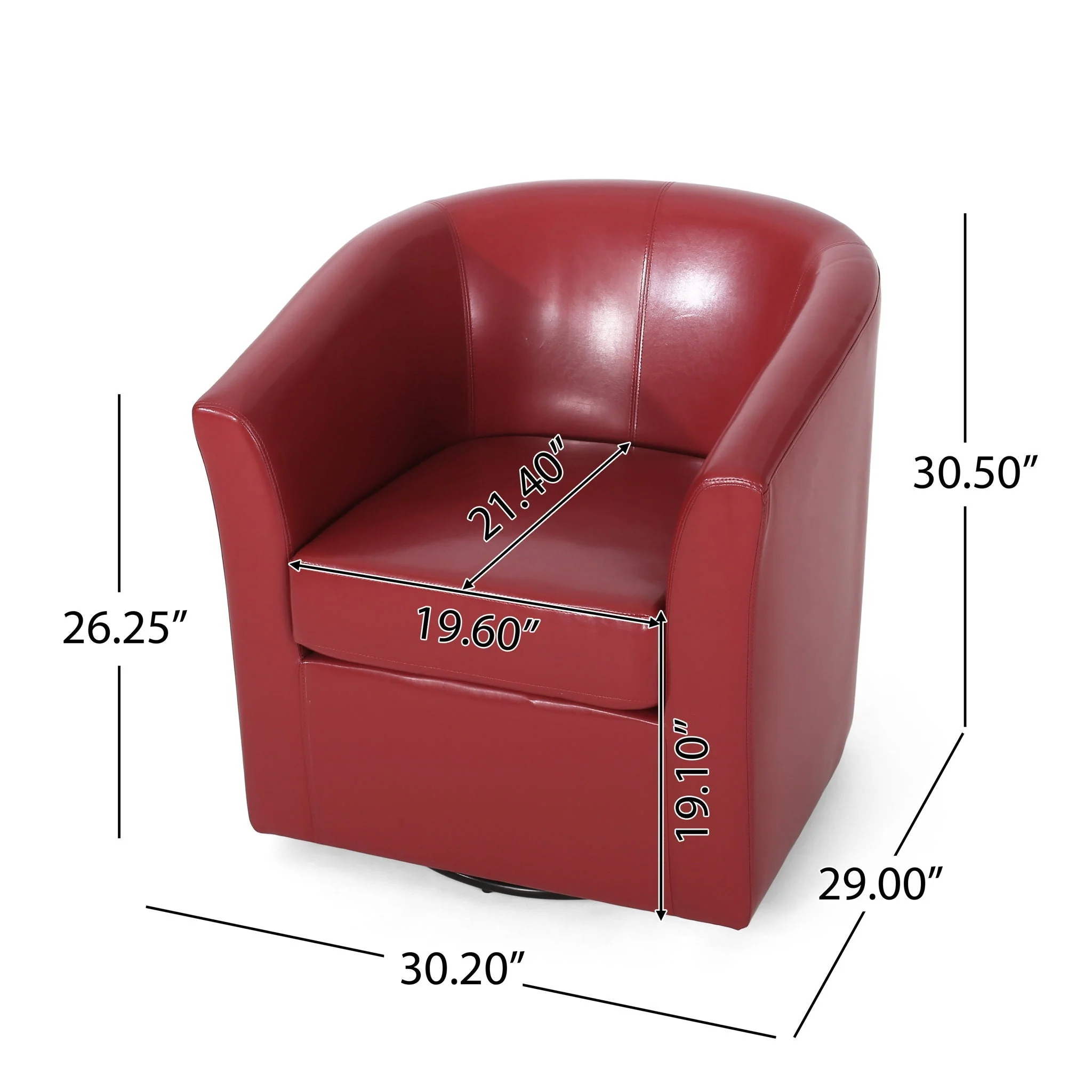 Melodize Swivel Club Chair With Barrel Shape Design - Image 13