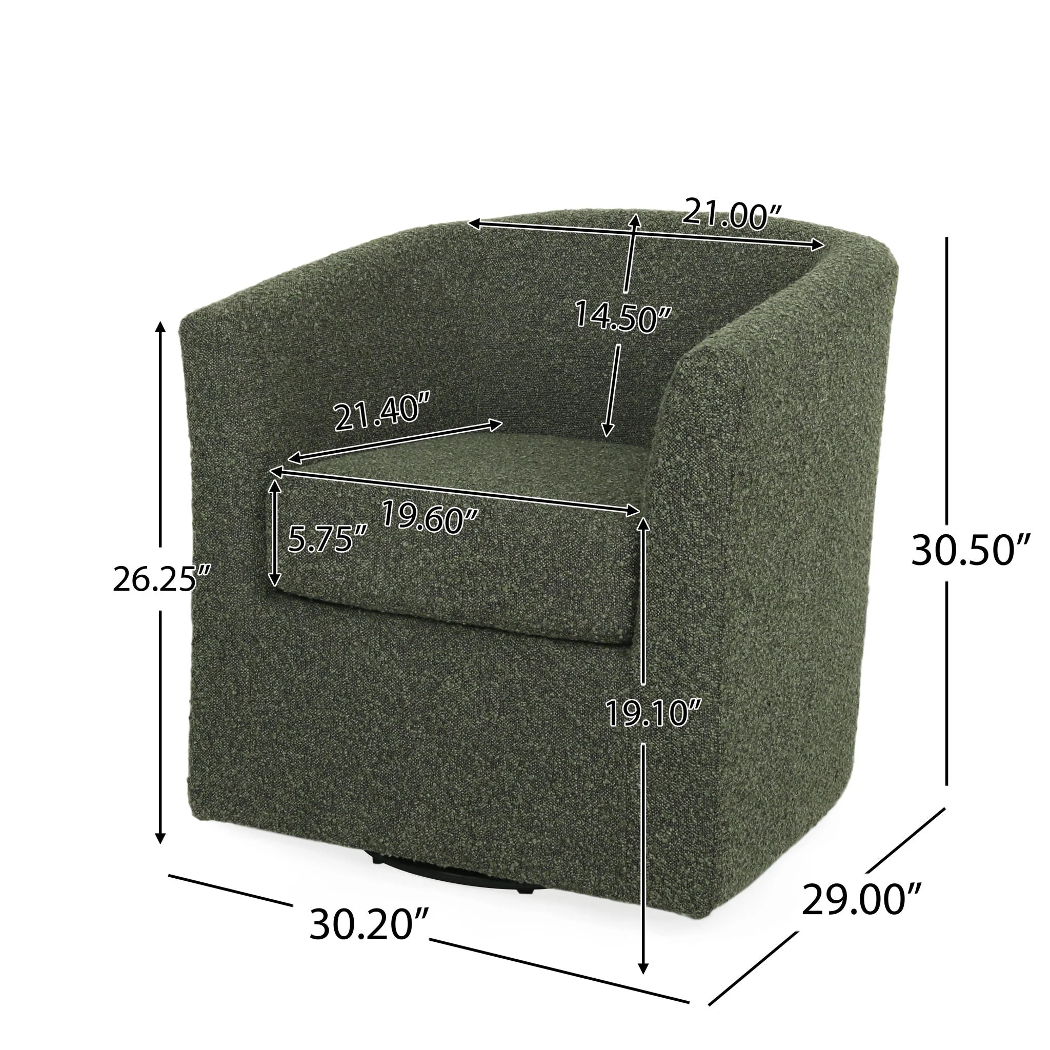 Melodize Swivel Club Chair With Barrel Shape Design - Image 15