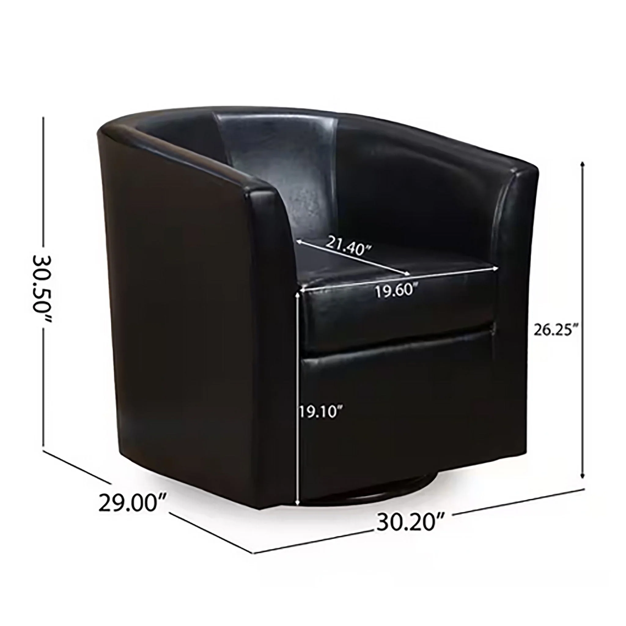 Melodize Swivel Club Chair With Barrel Shape Design - Image 6