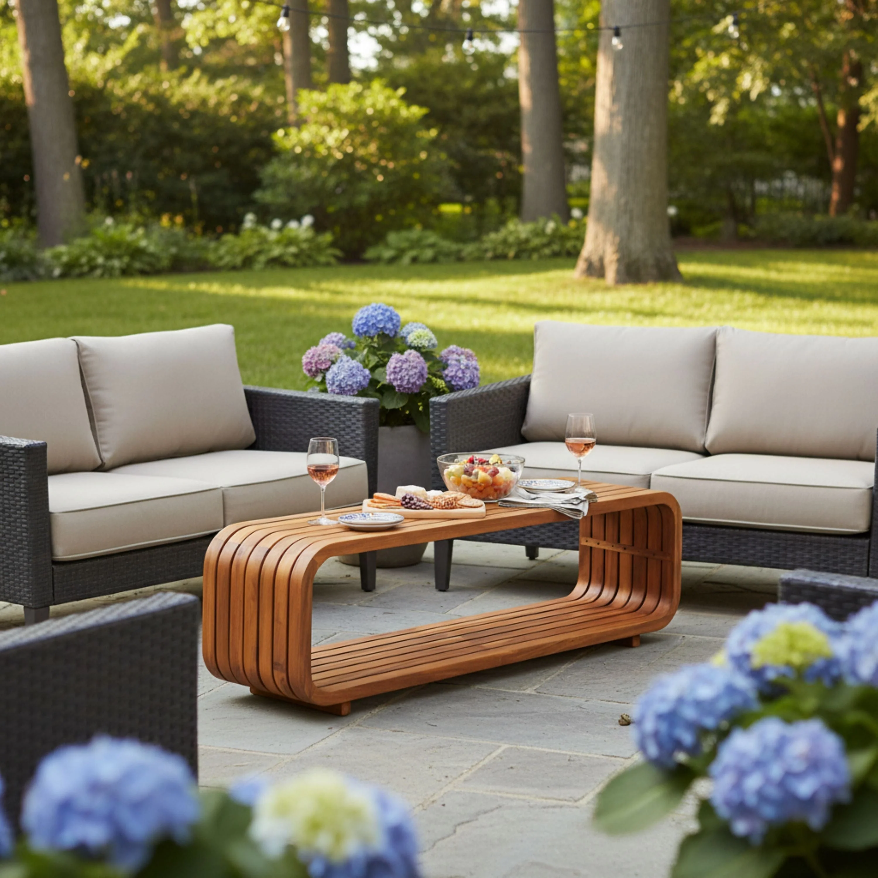 Melow Acacia Wood Coffee Table - Image 2