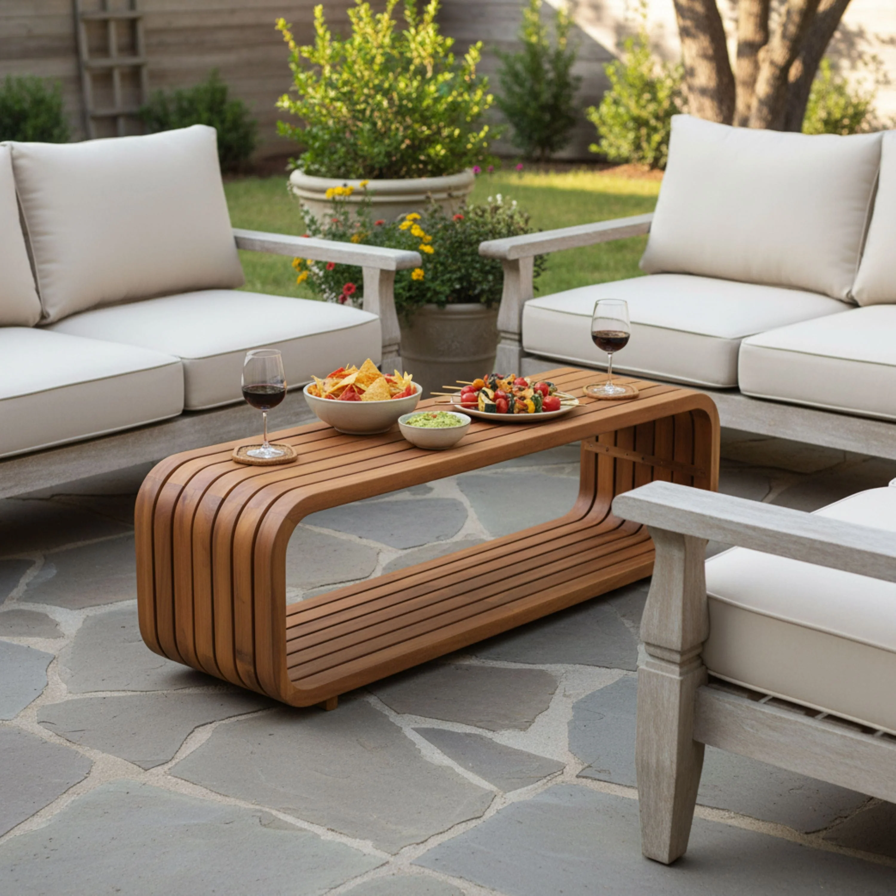 Melow Acacia Wood Coffee Table - Image 3