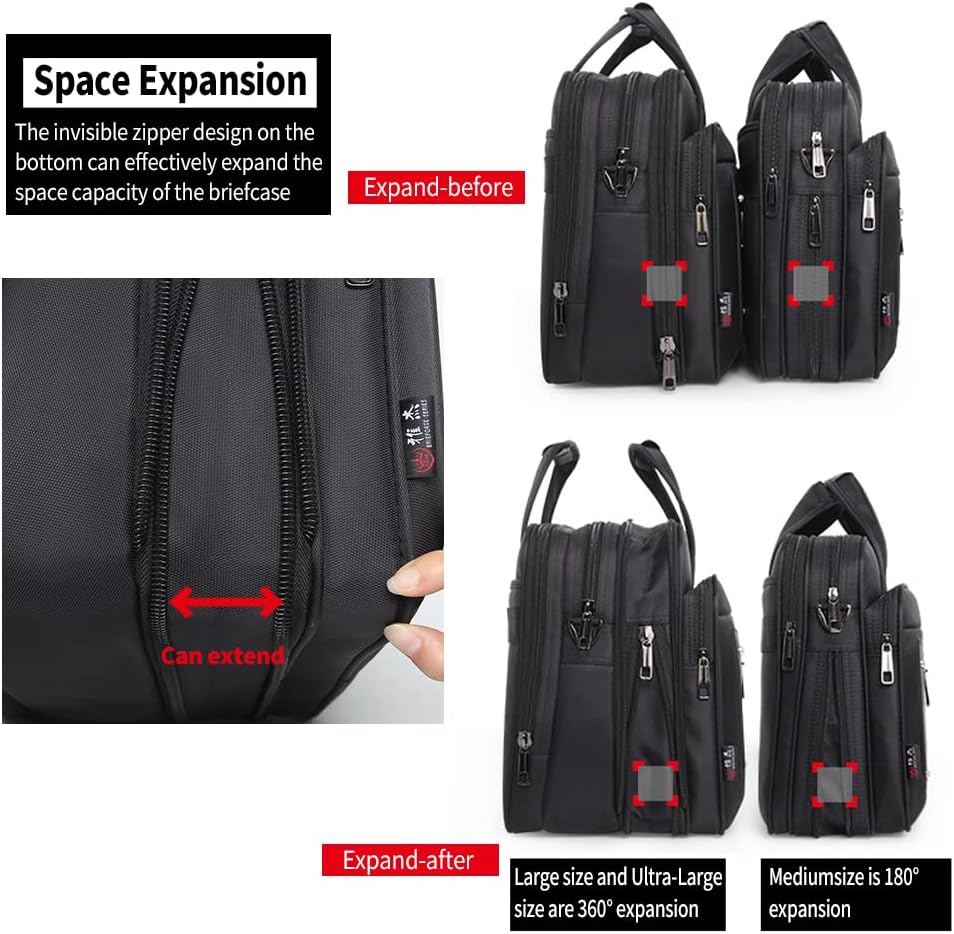 Men’s Canvas Laptop Tote Bag 17 19 Inch Business Work Briefcase - Image 5