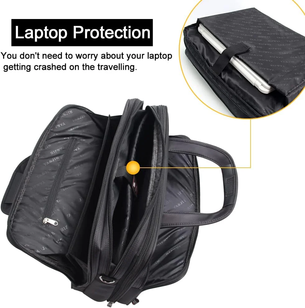 Men’s Canvas Laptop Tote Bag 17 19 Inch Business Work Briefcase - Image 7