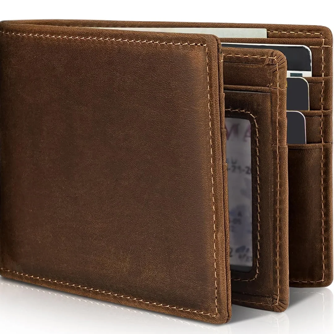Men’s Genuine Leather RFID Blocking Bifold Wallet 13 Card Slots - Image 3