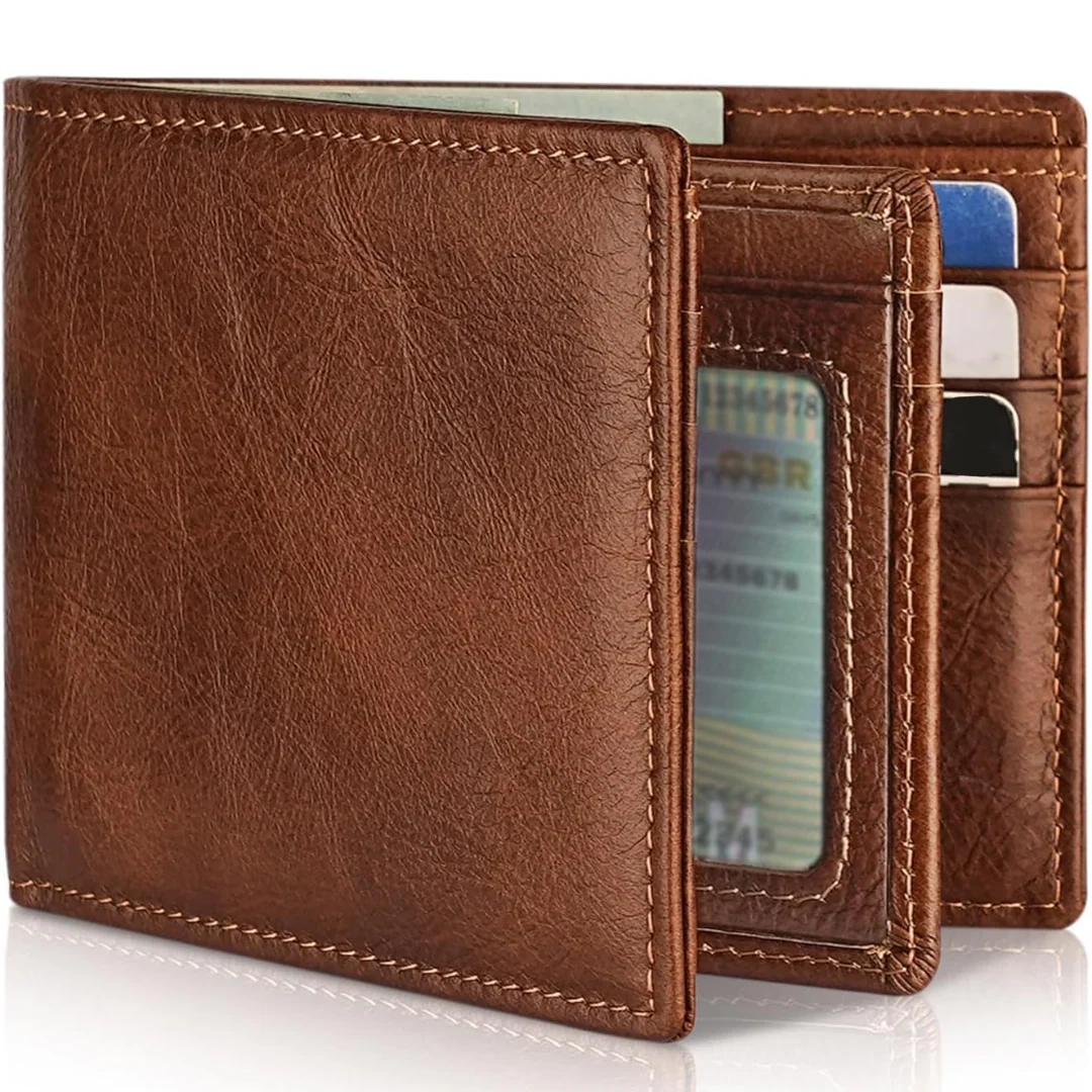 Men’s Genuine Leather RFID Blocking Bifold Wallet 13 Card Slots - Image 5