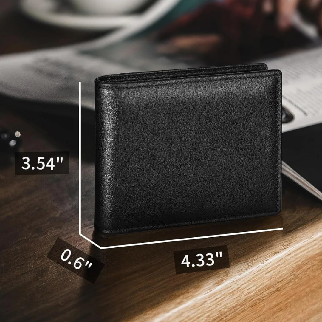 Men’s Genuine Leather RFID Blocking Bifold Wallet 13 Card Slots - Image 7