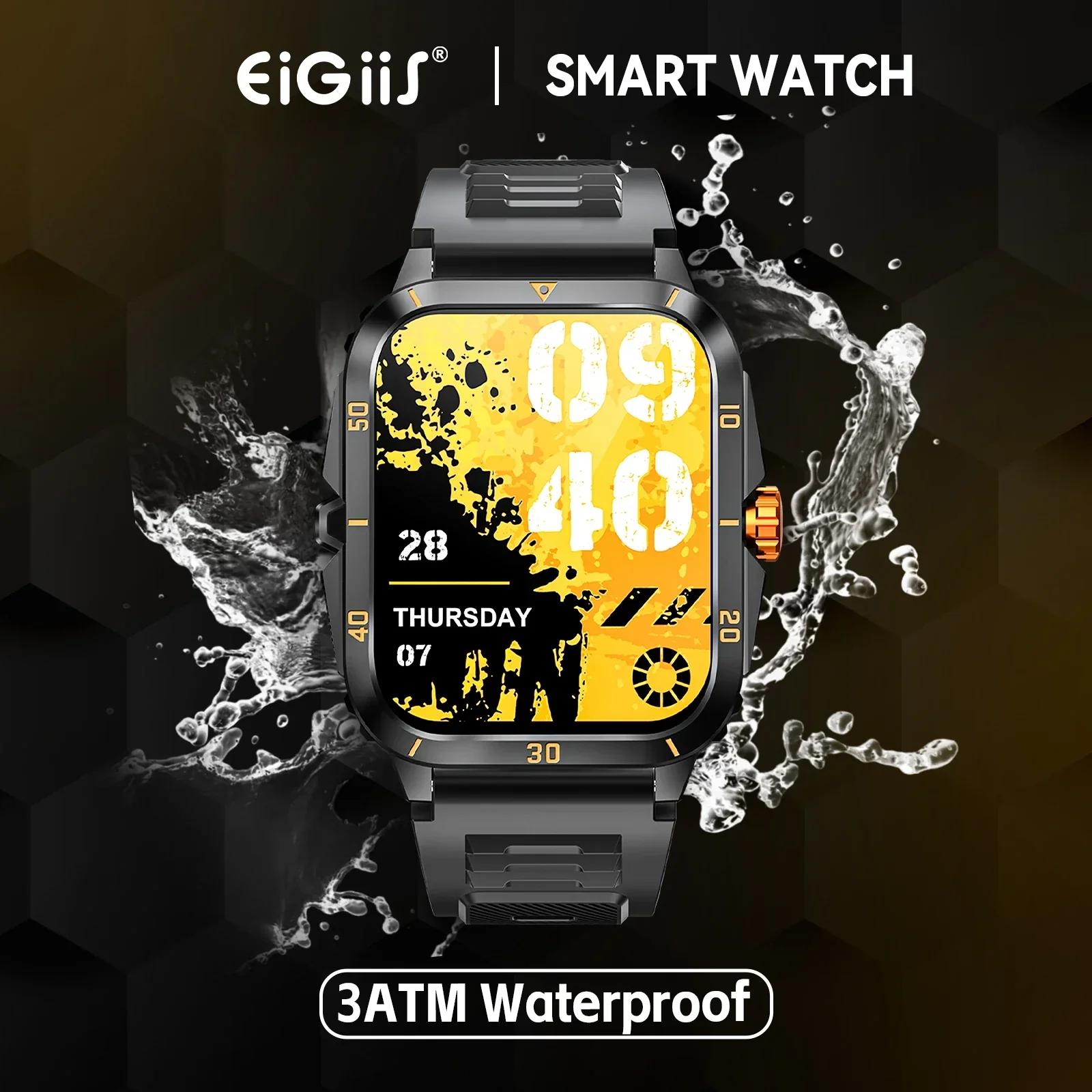 Men’s Smart Watch 3ATM Waterproof with Heart Rate, Blood Pressure & 100+ Sport Modes - Image 5