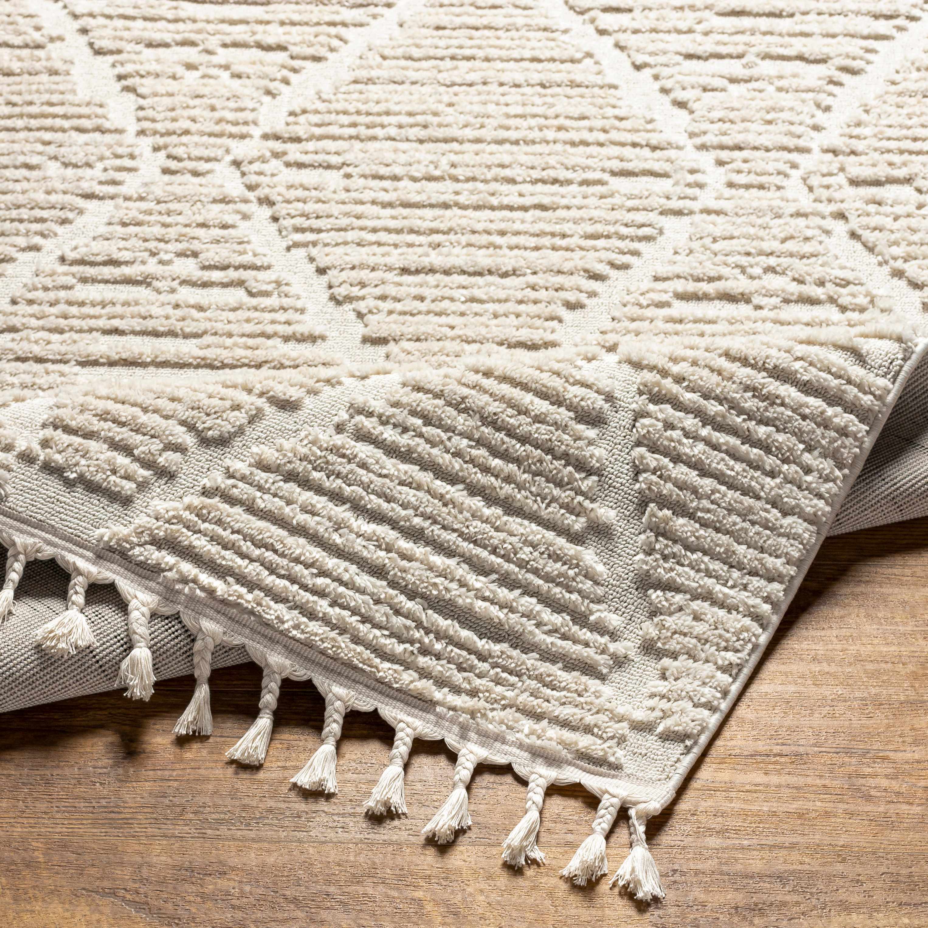 Mengen High/Low Pile Rug with Tassels - Image 10