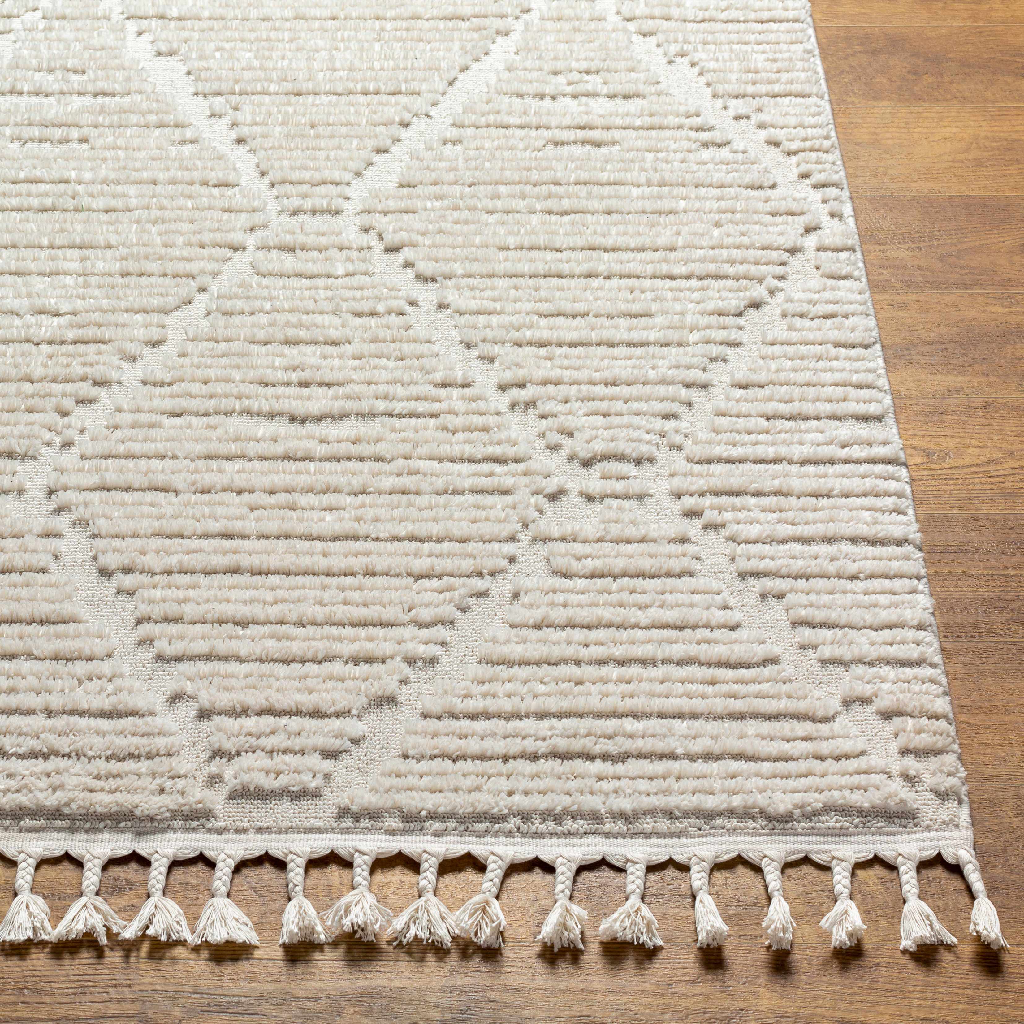 Mengen High/Low Pile Rug with Tassels - Image 8