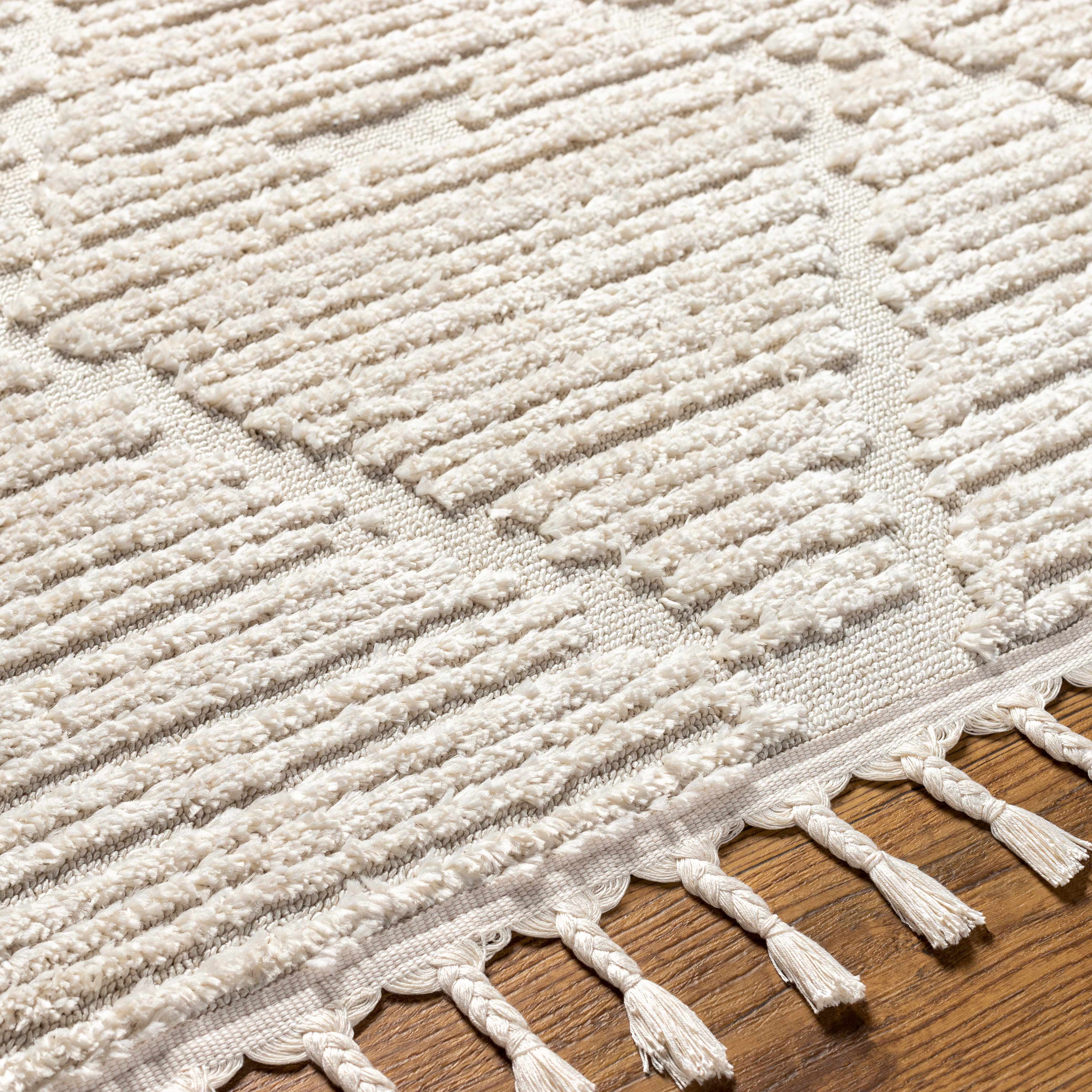 Mengen High/Low Pile Rug with Tassels - Image 9