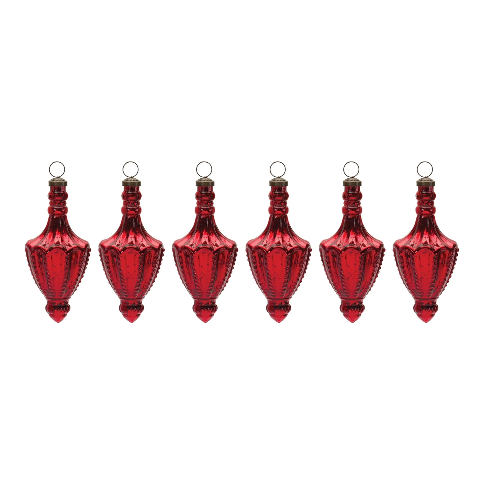 Mercury Glass Finial Drop Ornament (Set of 6) - Image 2