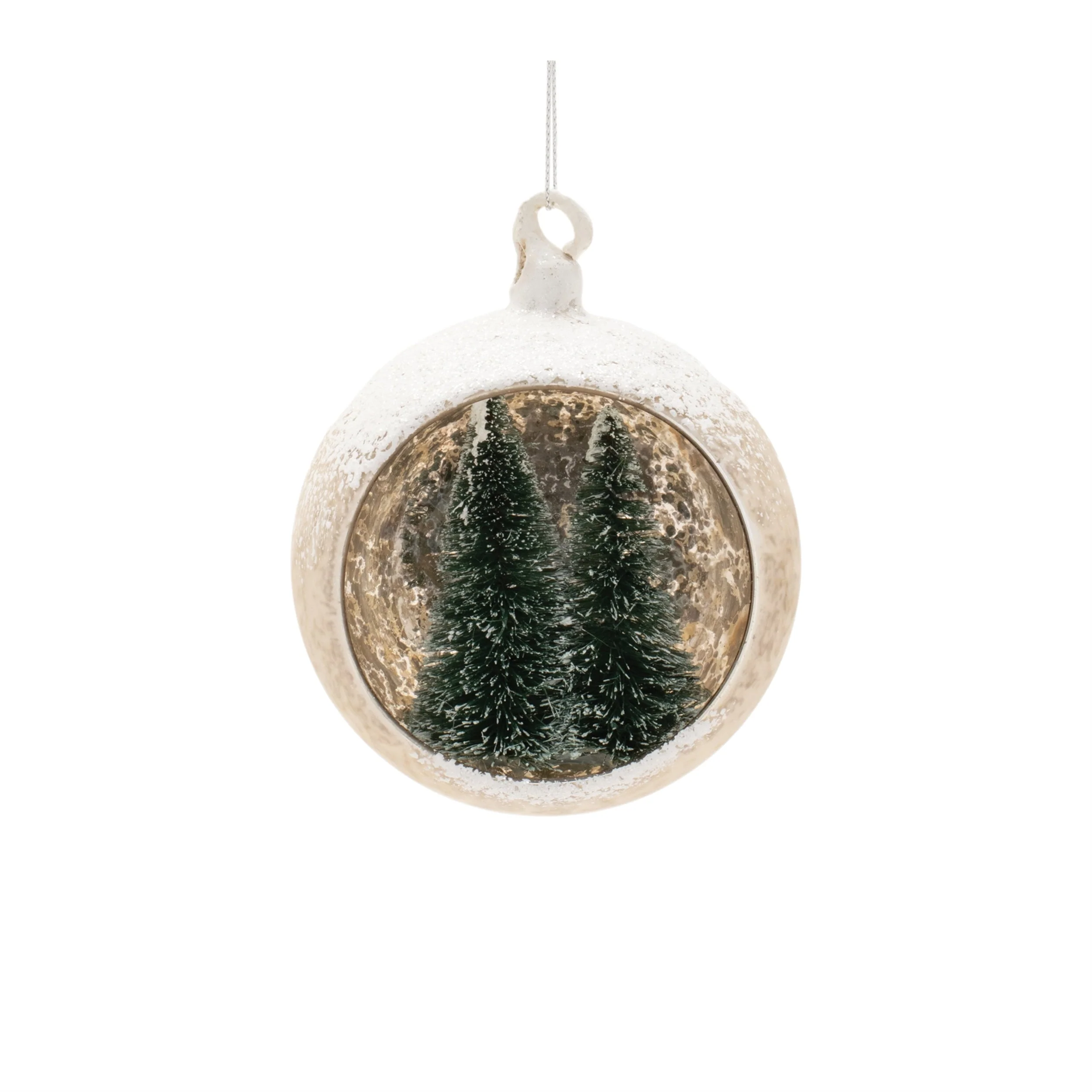 Mercury Glass Ornament with Pine Trees (Set of 6) - Image 3