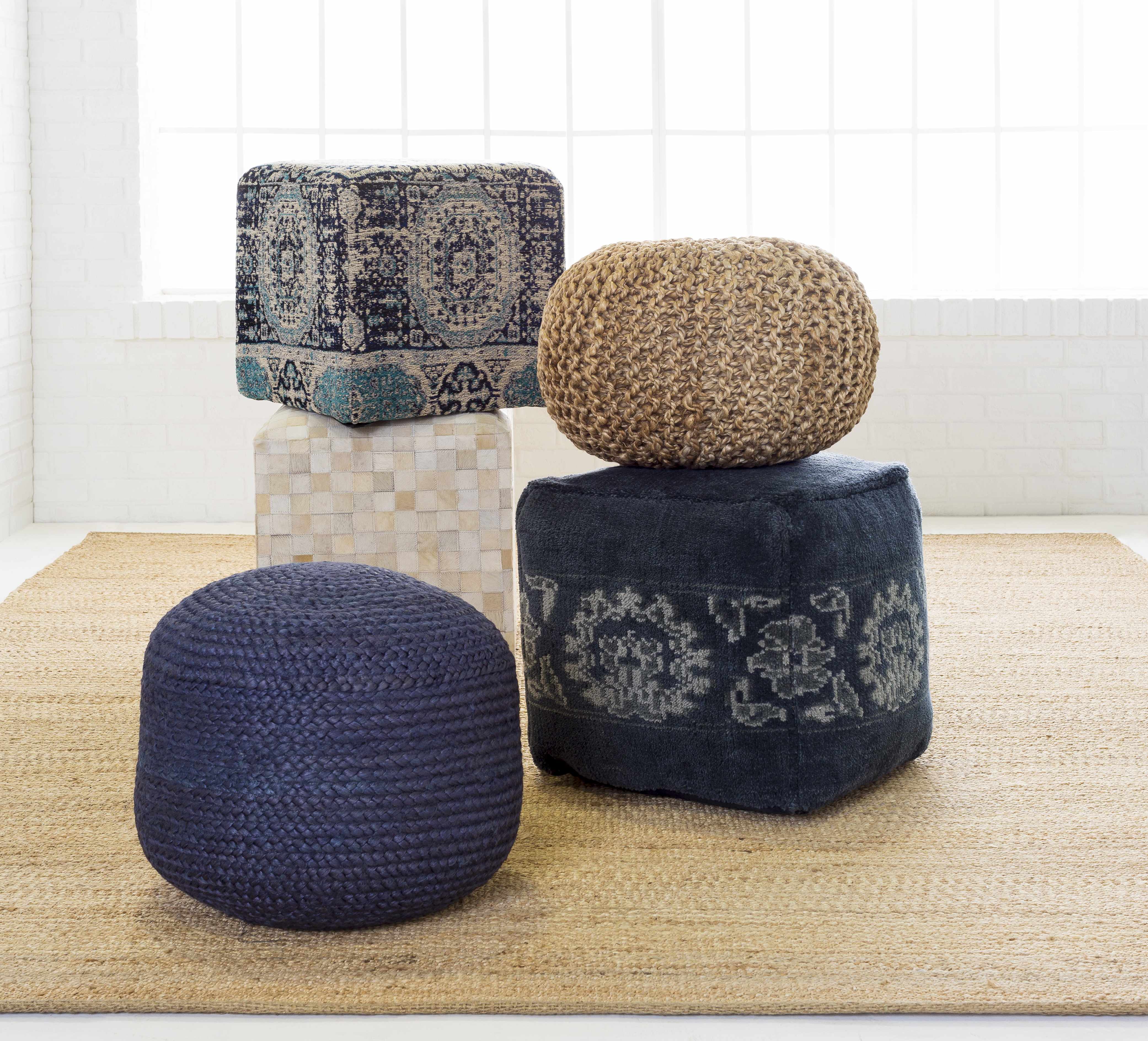 Merrittstown Cotton Knitted Pouf - Image 7