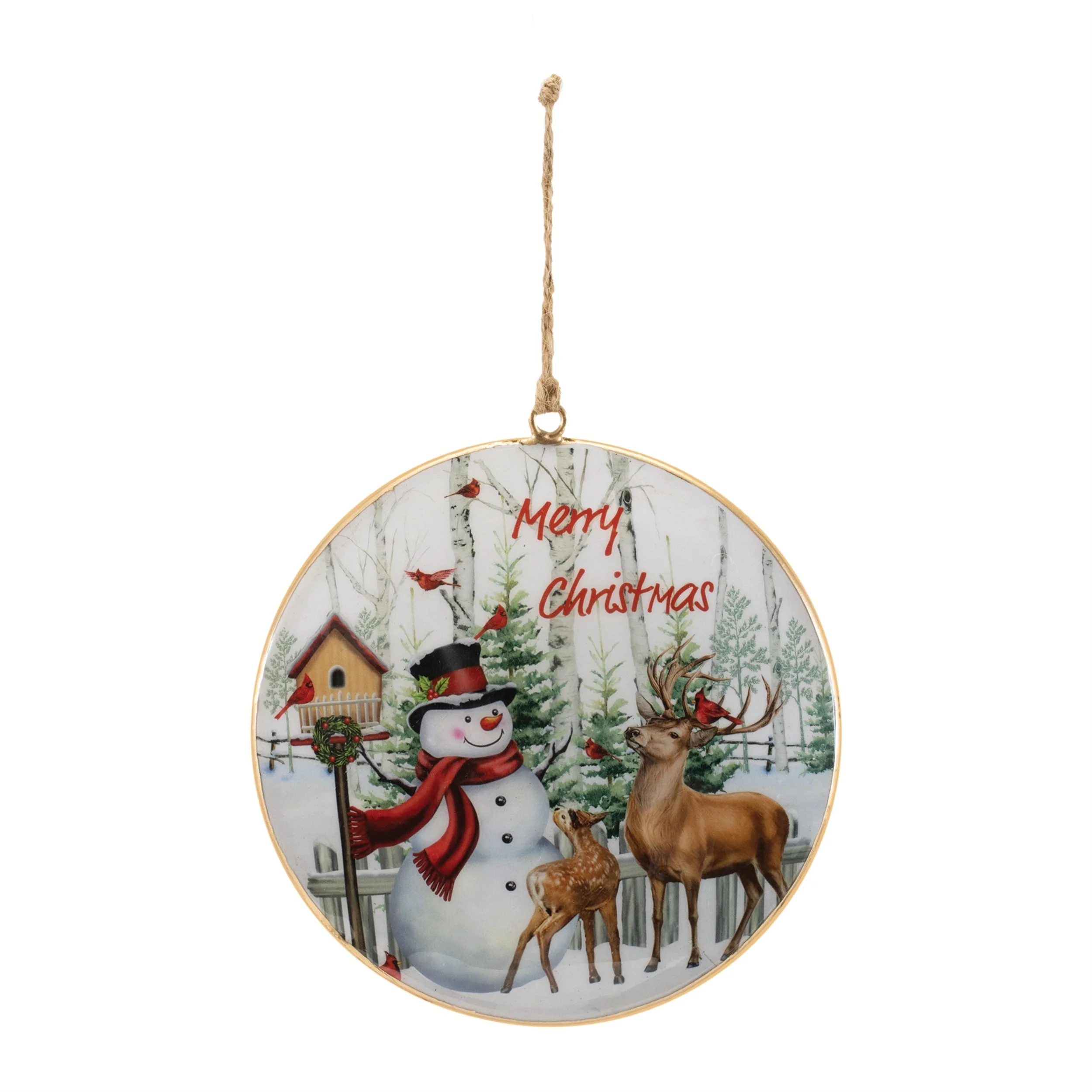 Merry Christmas Woodland Disc Ornament (Set of 6) - Image 2