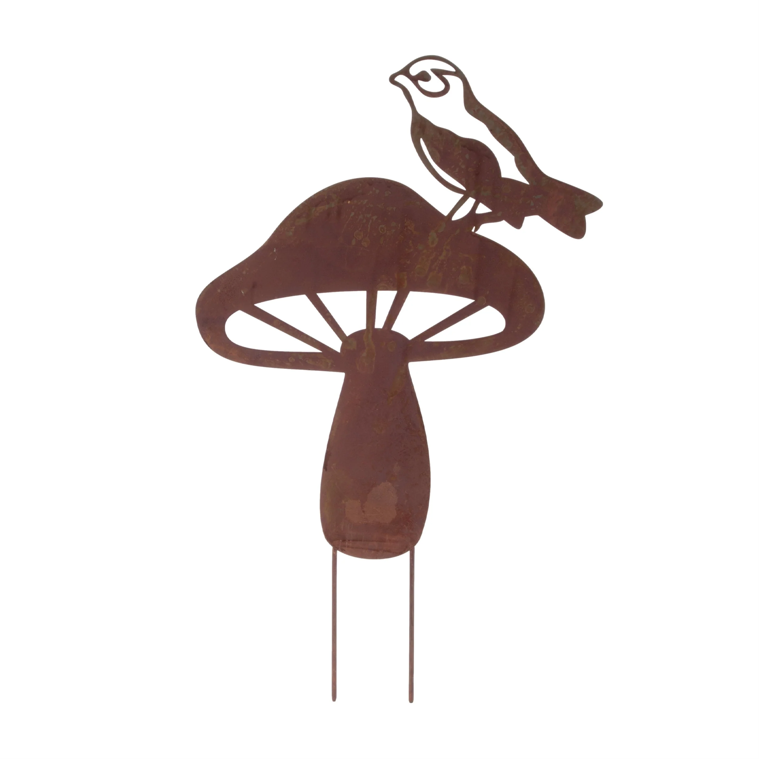 Metal Bird and Mushroom Garden Stake (Set of 2) - Image 3