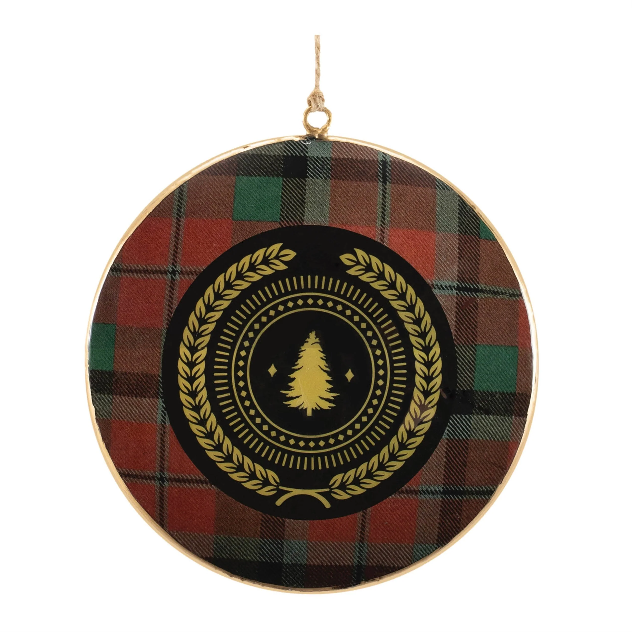 Metal Deer and Pine Tree Disc Ornament (Set of 6) - Image 4