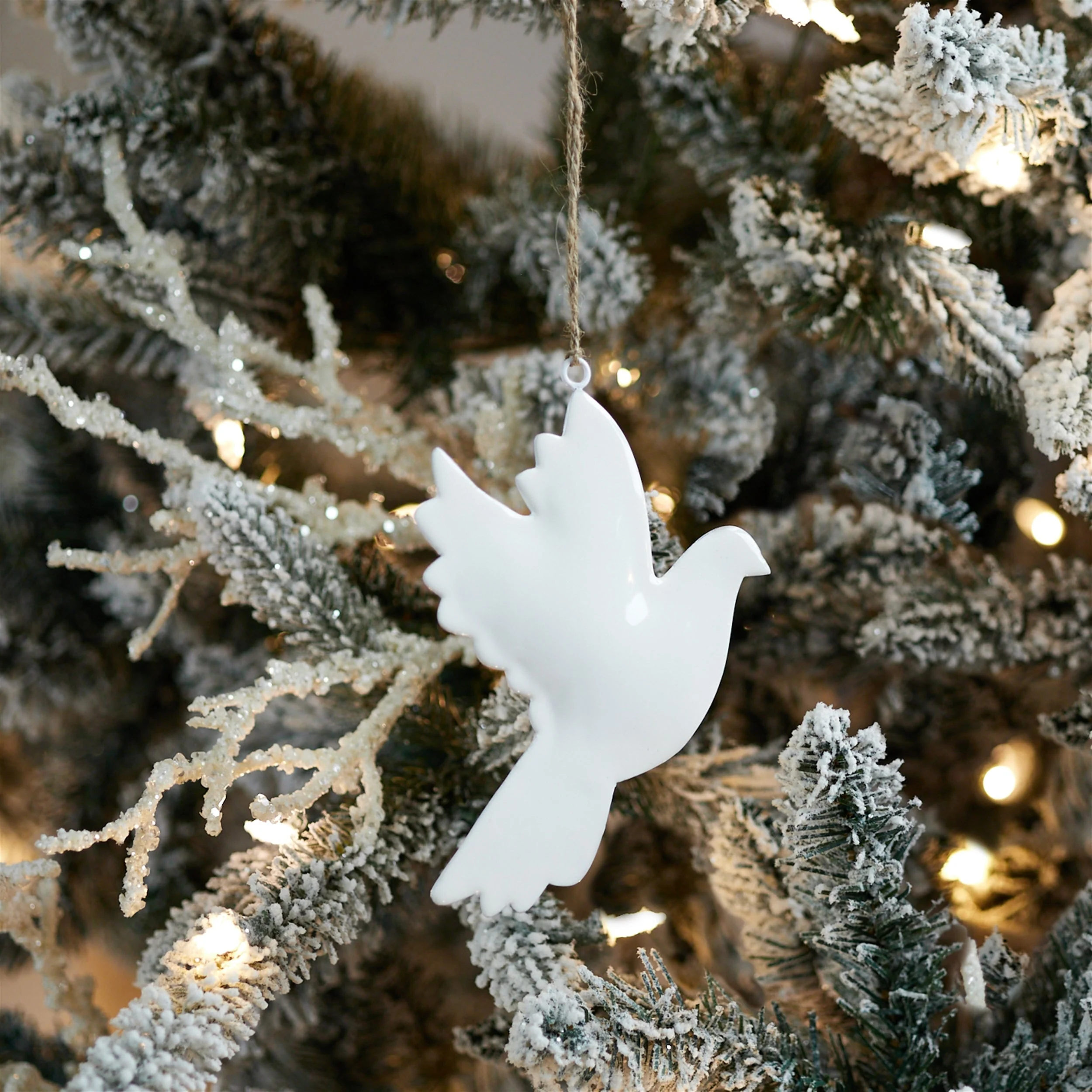 Metal Dove Bird Ornament (Set of 6) - Image 2