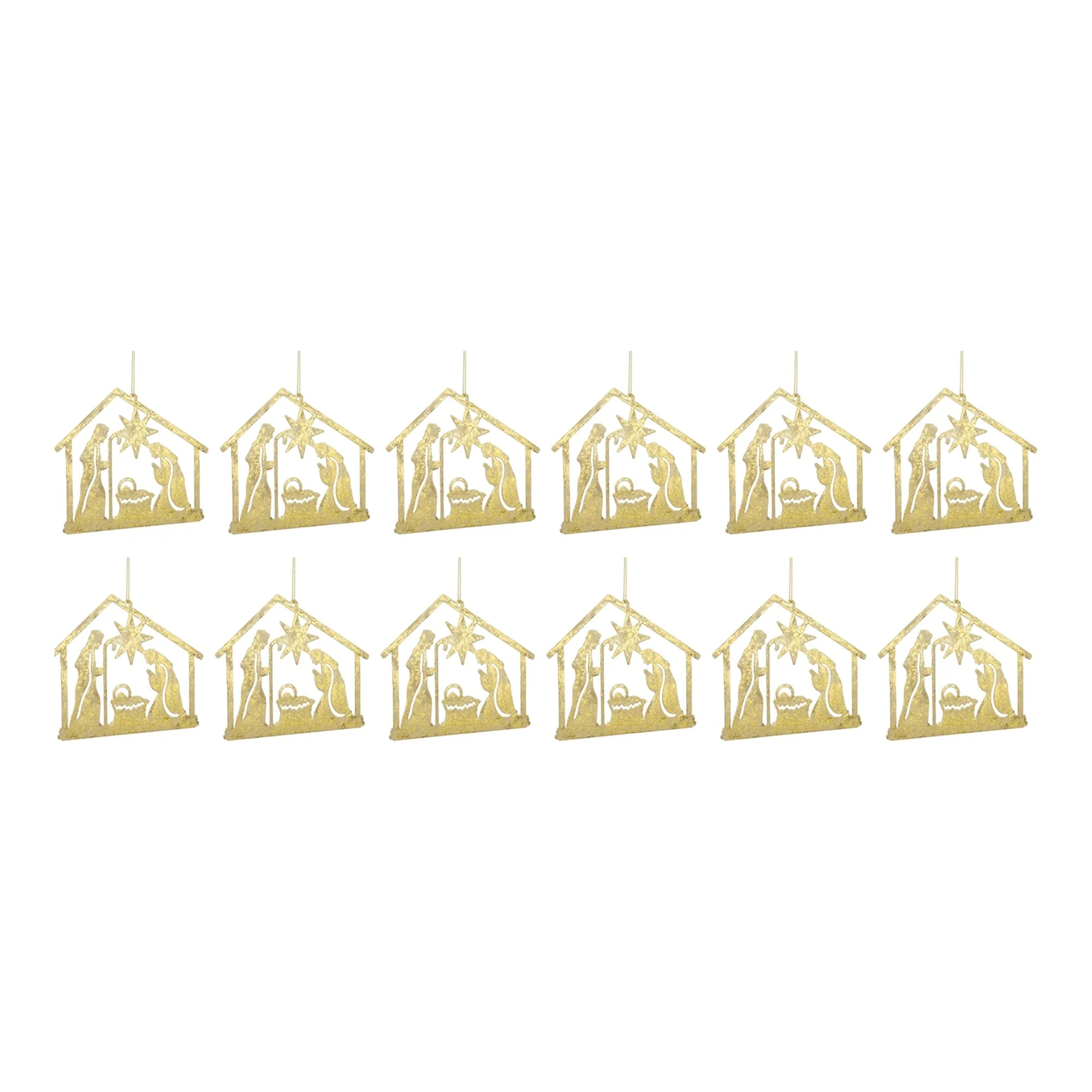 Metal Holy Family Cut Out Ornament (Set of 12) - Image 4
