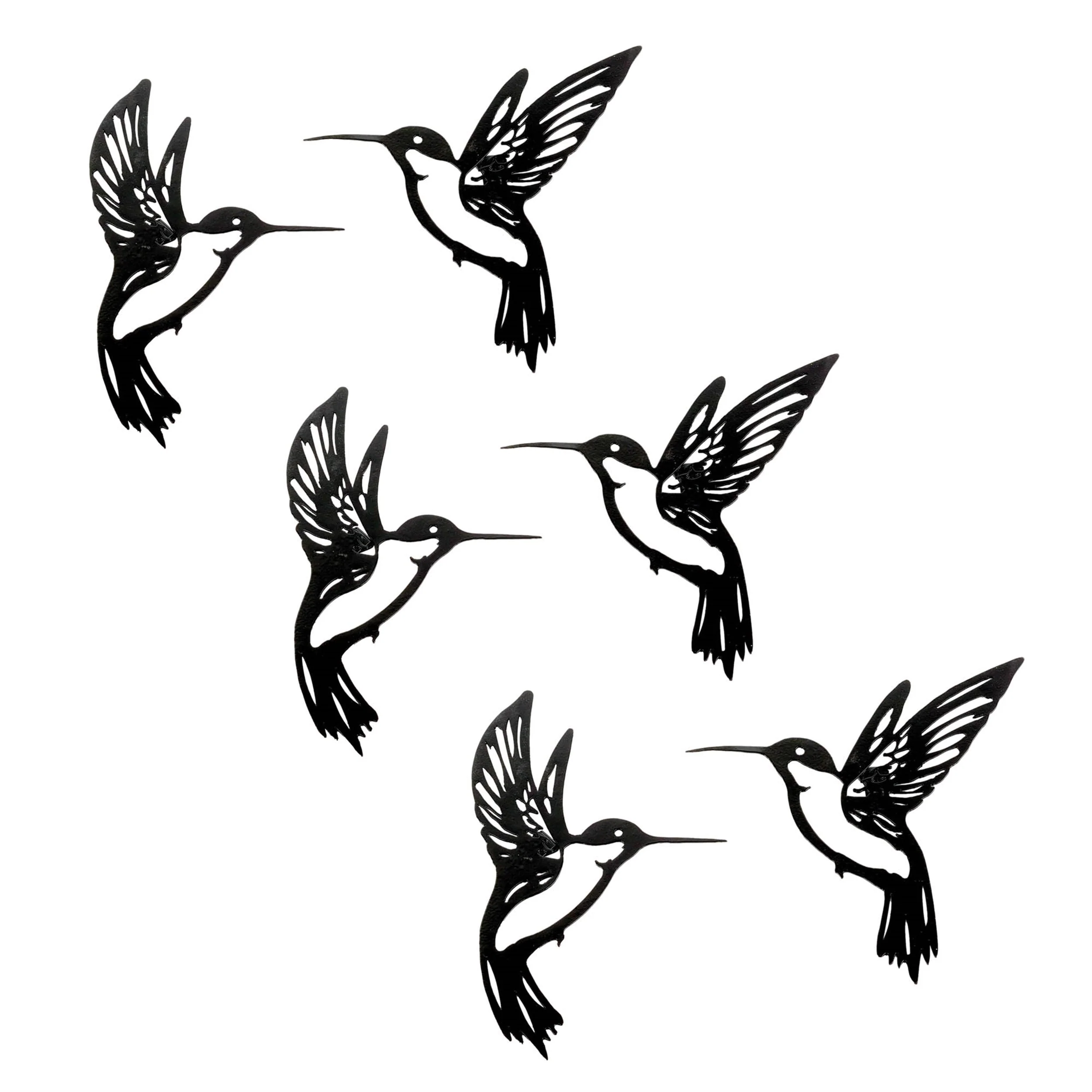Metal Hummingbird Wall Accent (Set of 6)