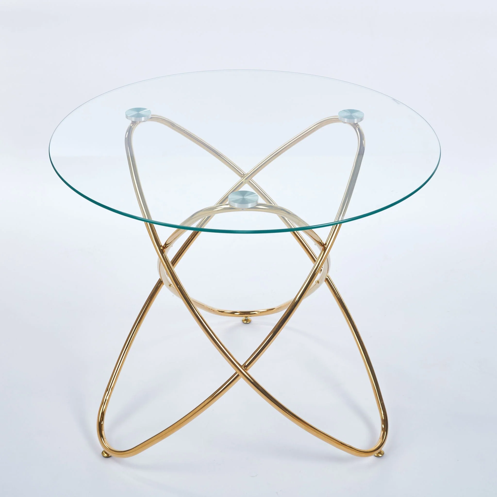 Metal Leg Dining Table With Tempered Glass Top - Image 2